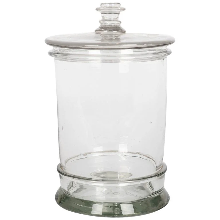 Vintage French Glass Apothecary Jar or Canister, Circa 1950s