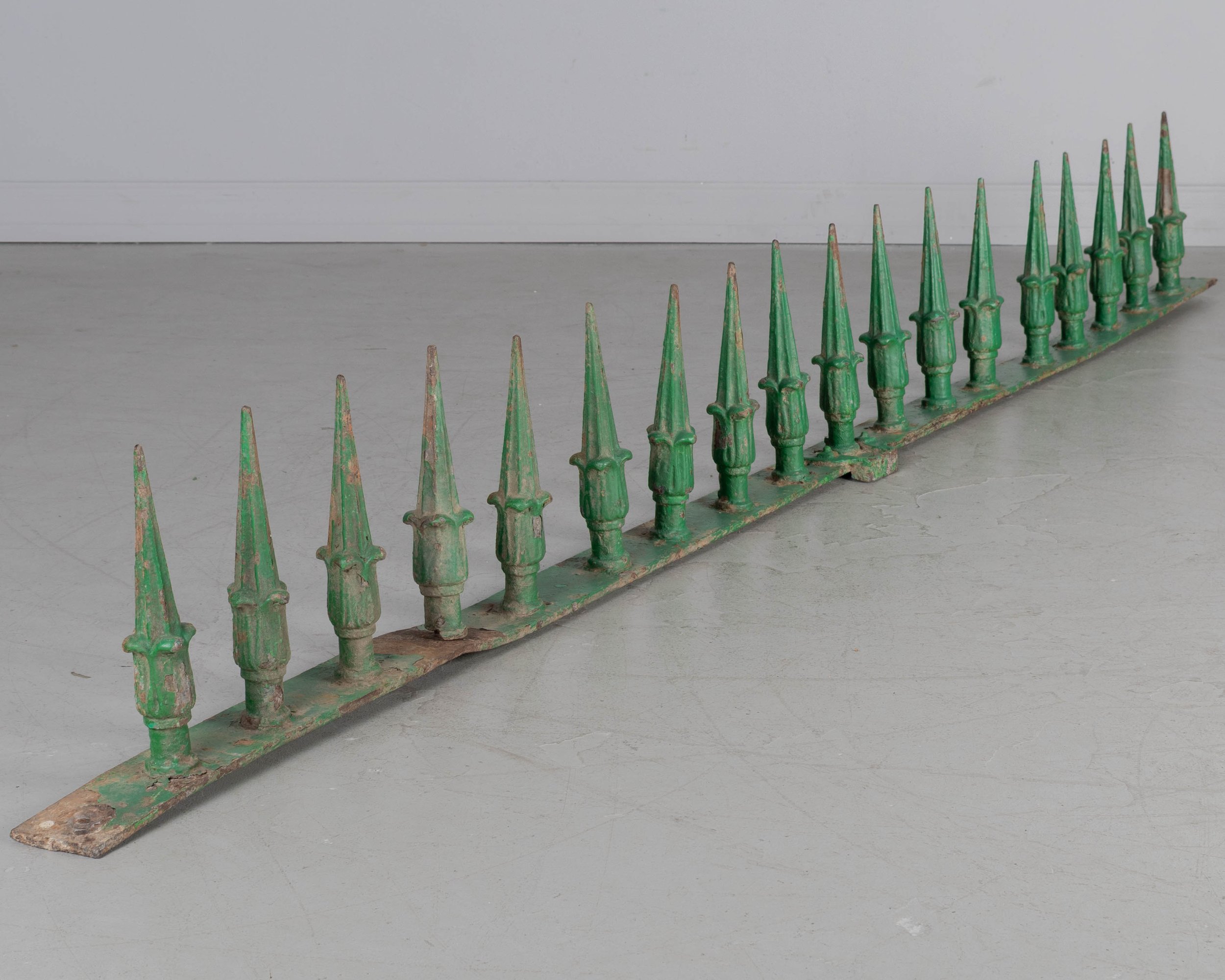 19th Century French Cast Iron Architectural Wall Spike Rail