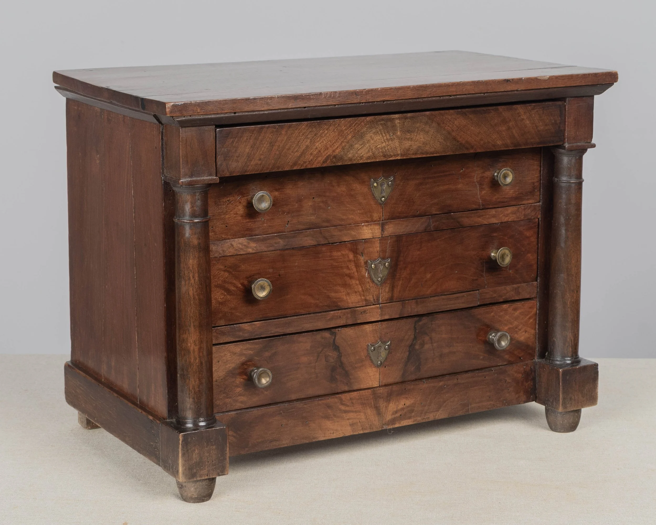 19th Century French Empire Miniature Walnut Commode