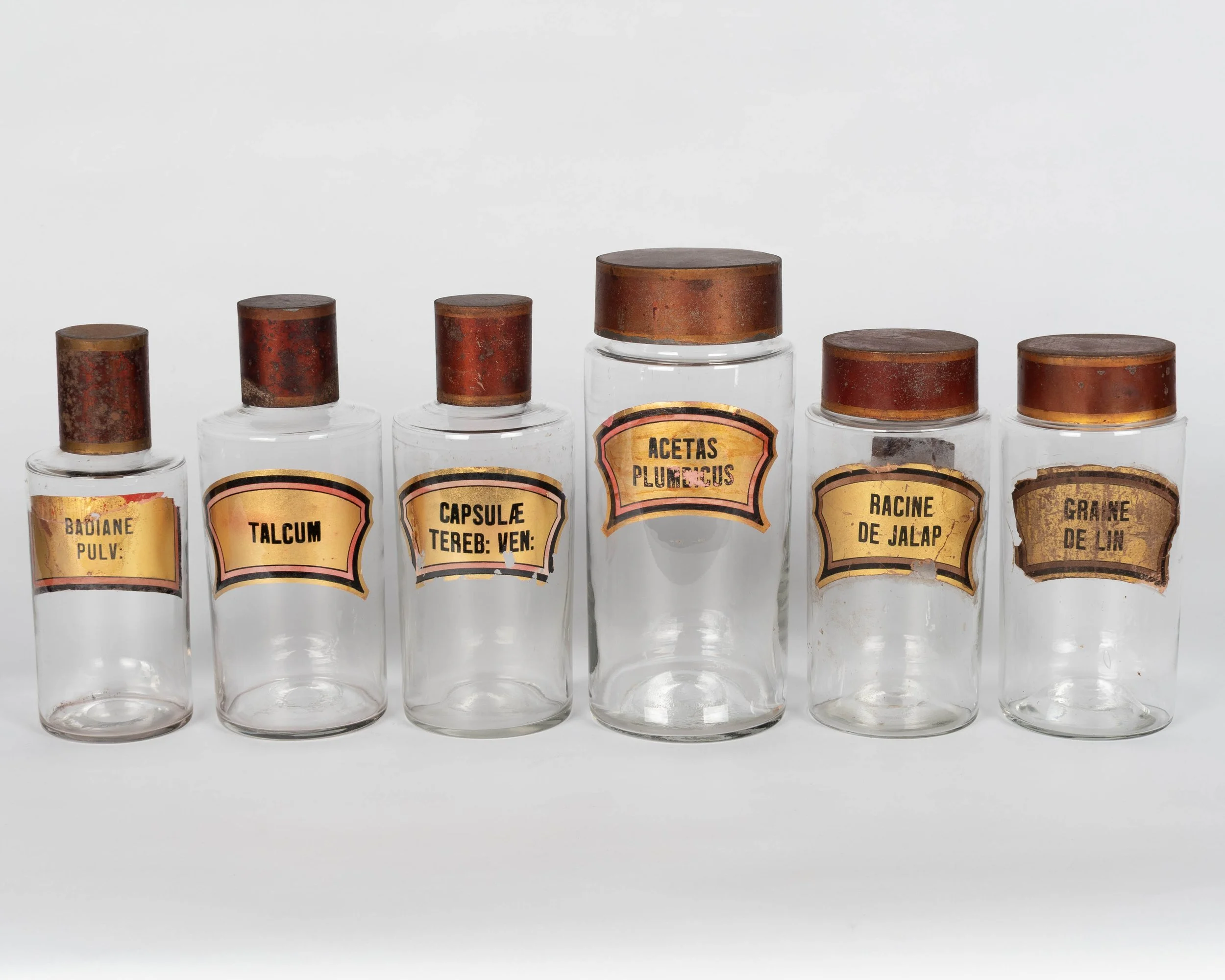 19th Century French Glass Apothecary Jars,