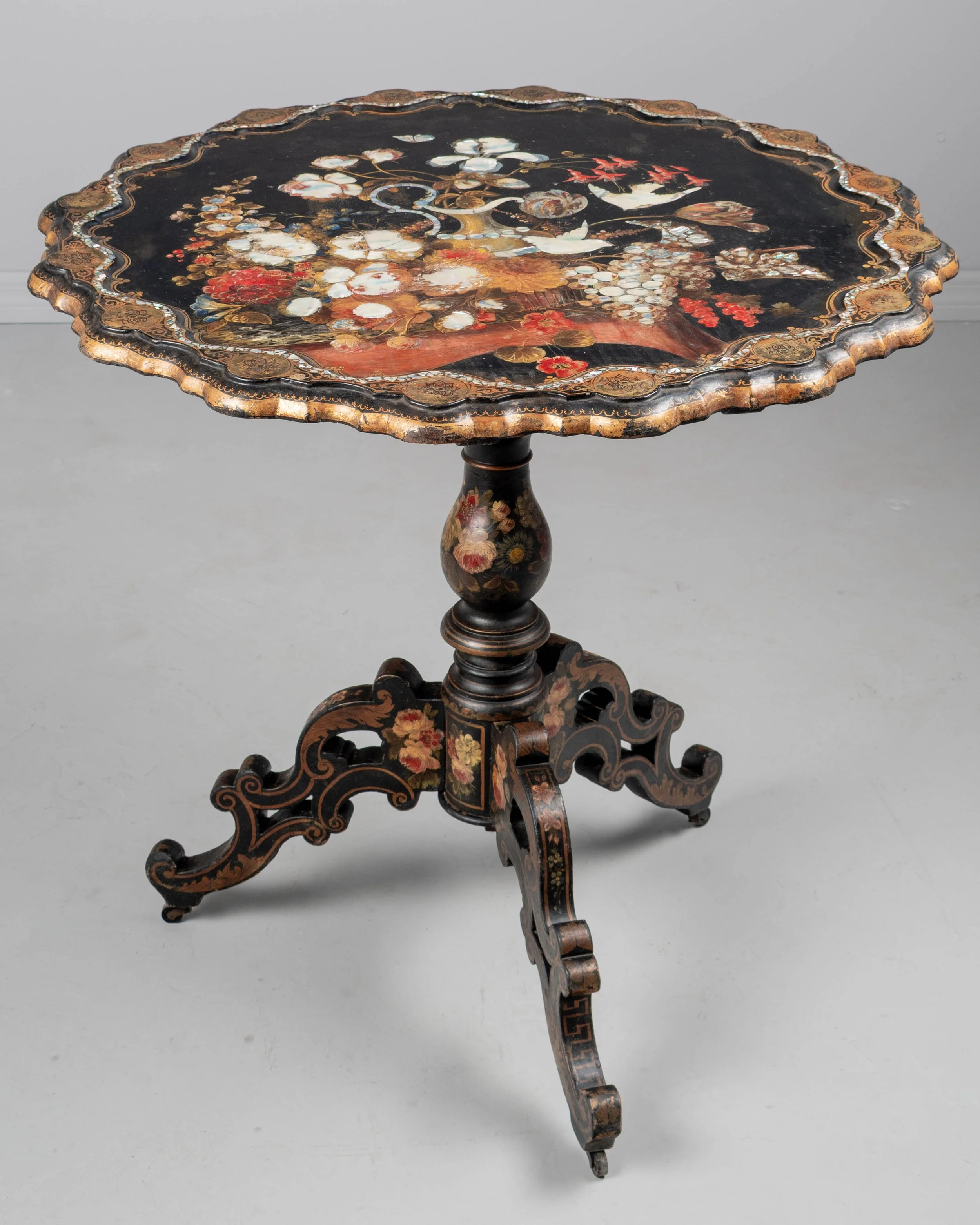 19th Century Napoleon III Lacquered Tilt-Top Table