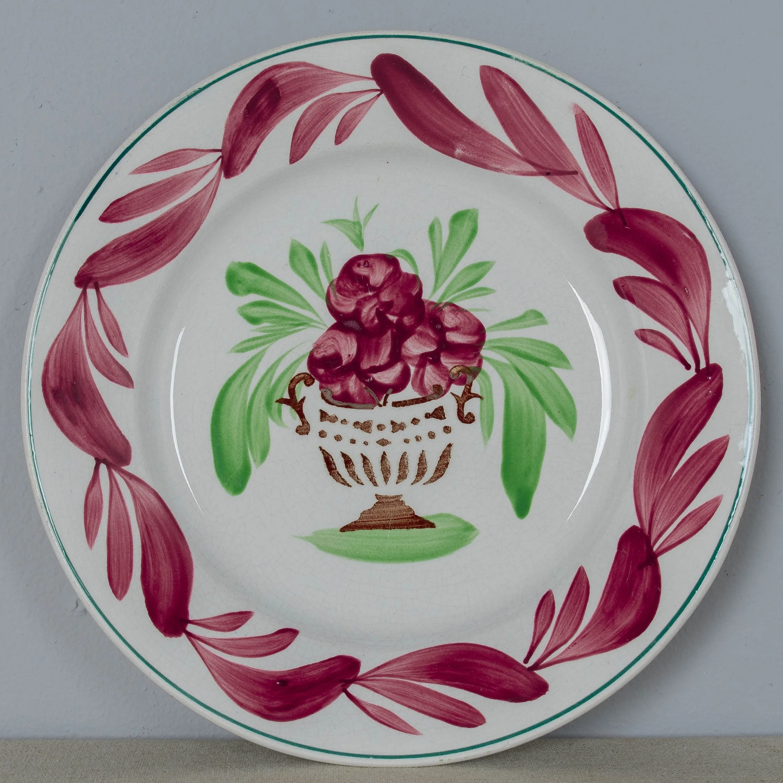 A set of four  19th Century French glazed earthenware plate by H. B. Boulanger Choisy-le-Roi