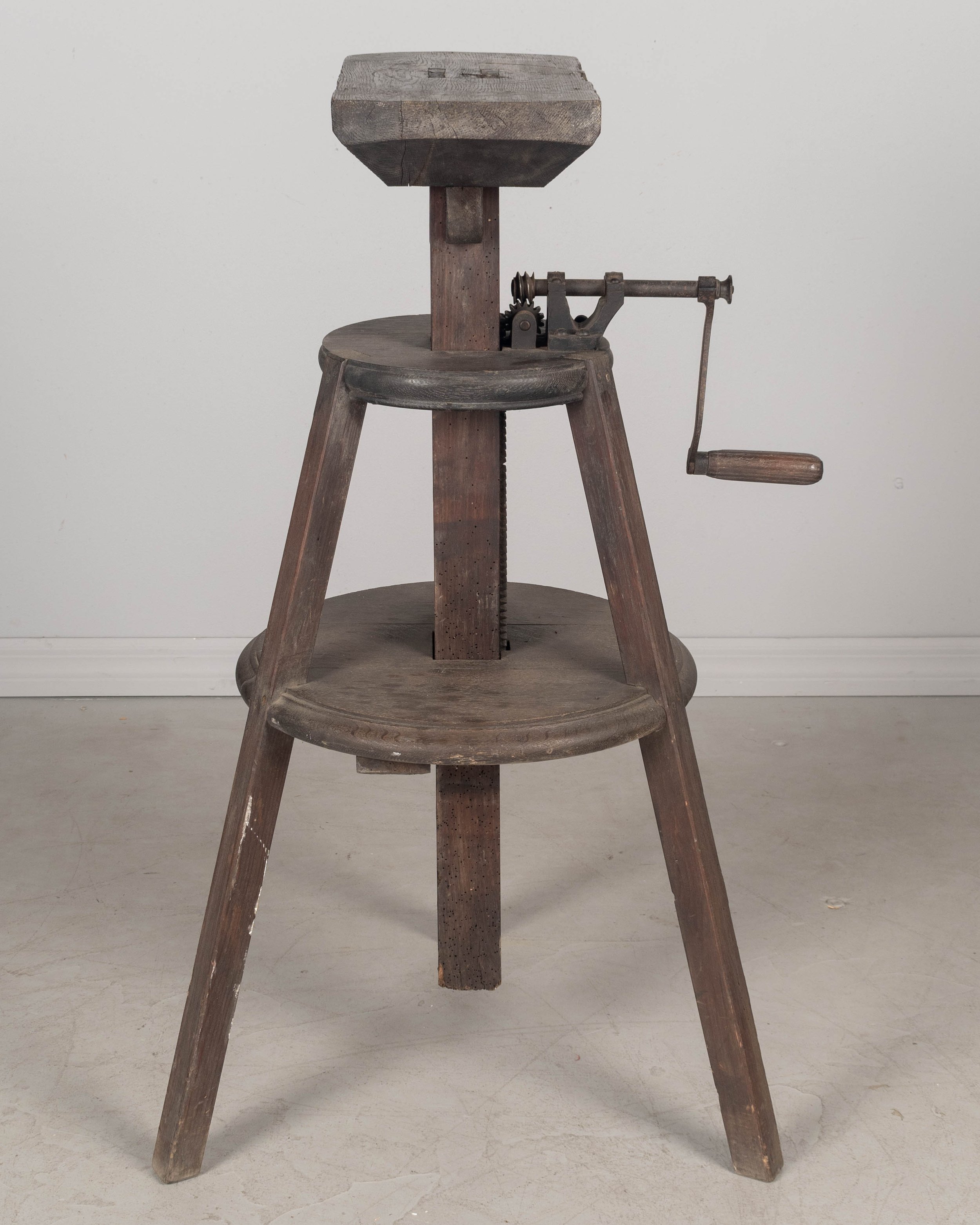 French Oak Adjustable Sculptor's Stand or Pedestal
