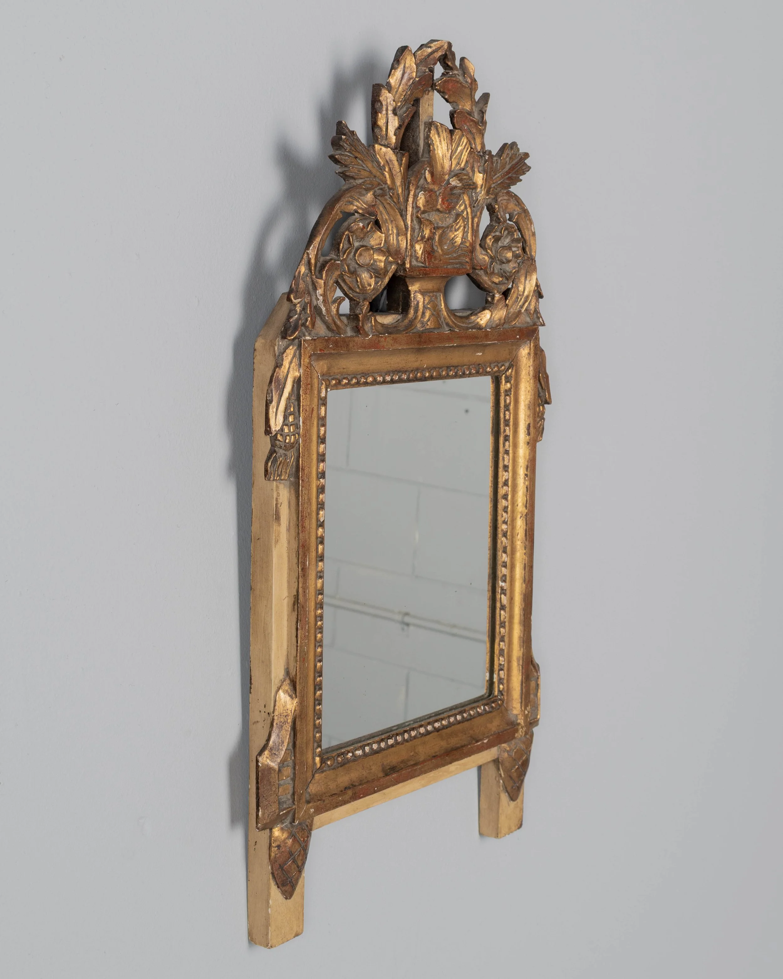 French Louis XVI Giltwood Bridal Mirror