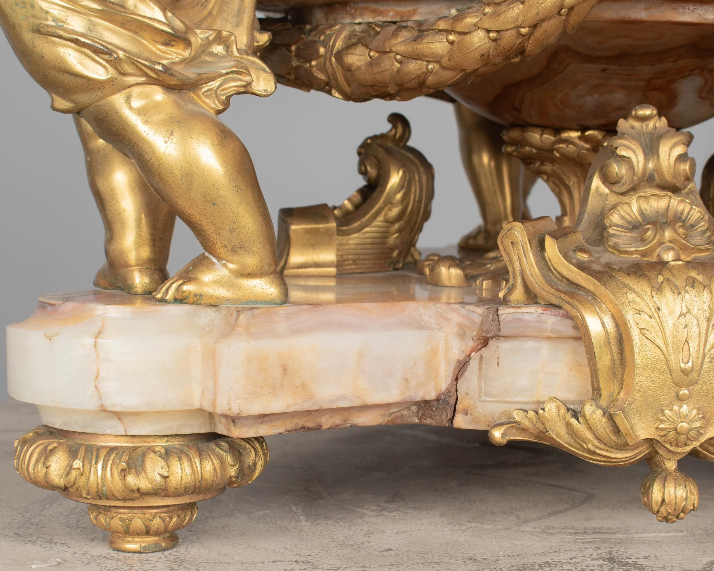 H. Journet & Cie 19th Century French Ormolu Bronze & Oynx Centerpiece