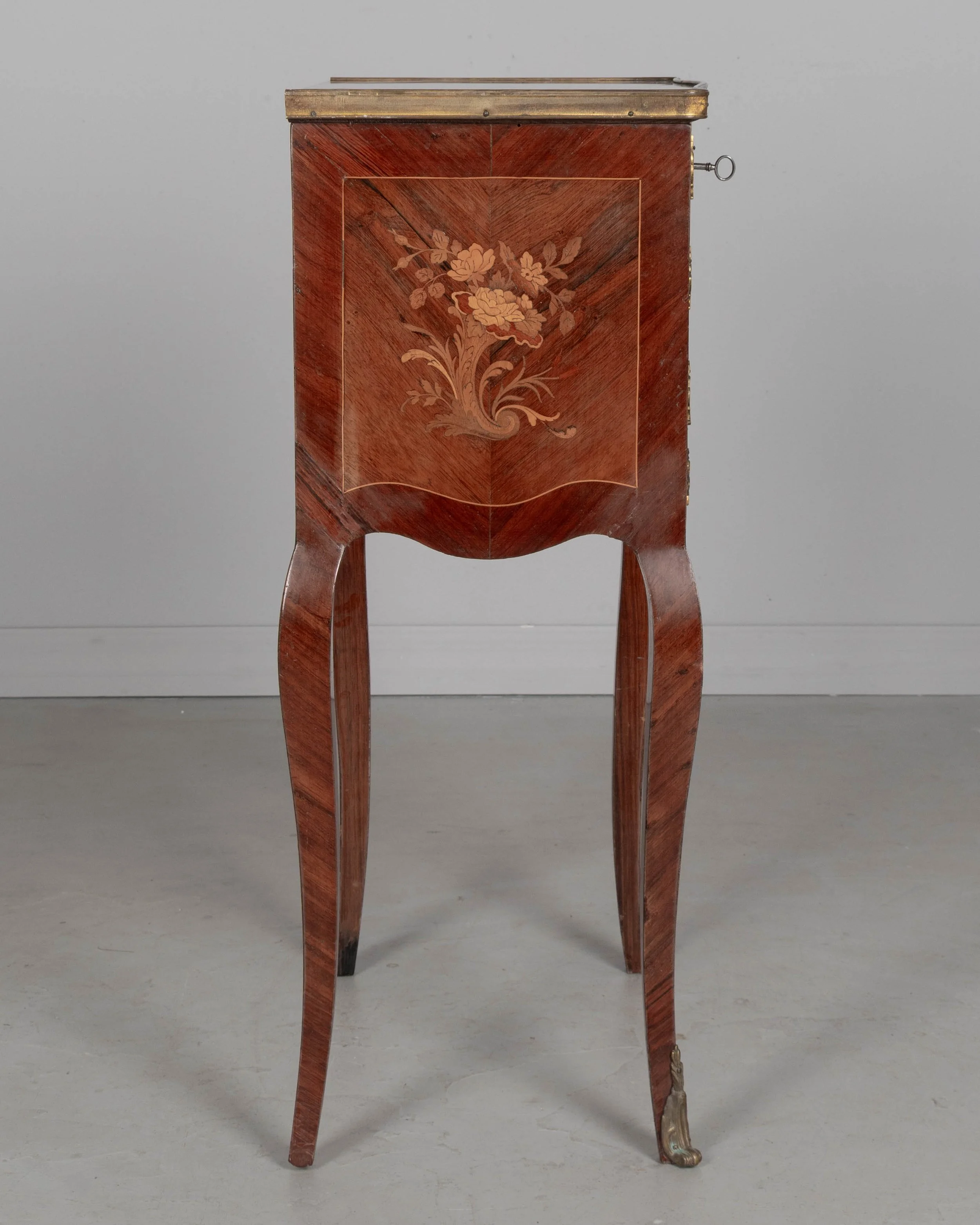 Louis XVI Style Marble Top Nightstand or Side Table