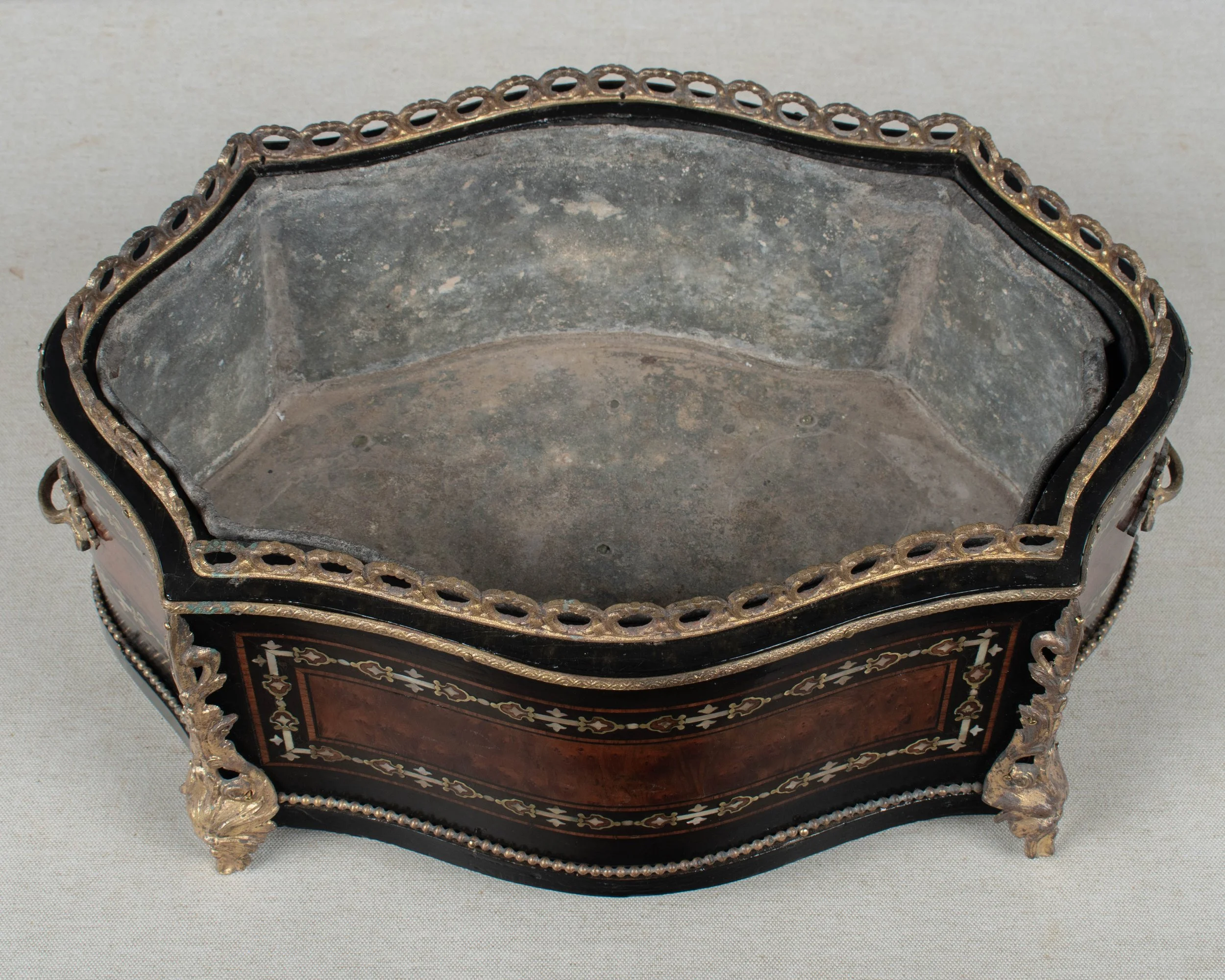 19th Century Napoleon III Marquetry Jardiniere or Planter