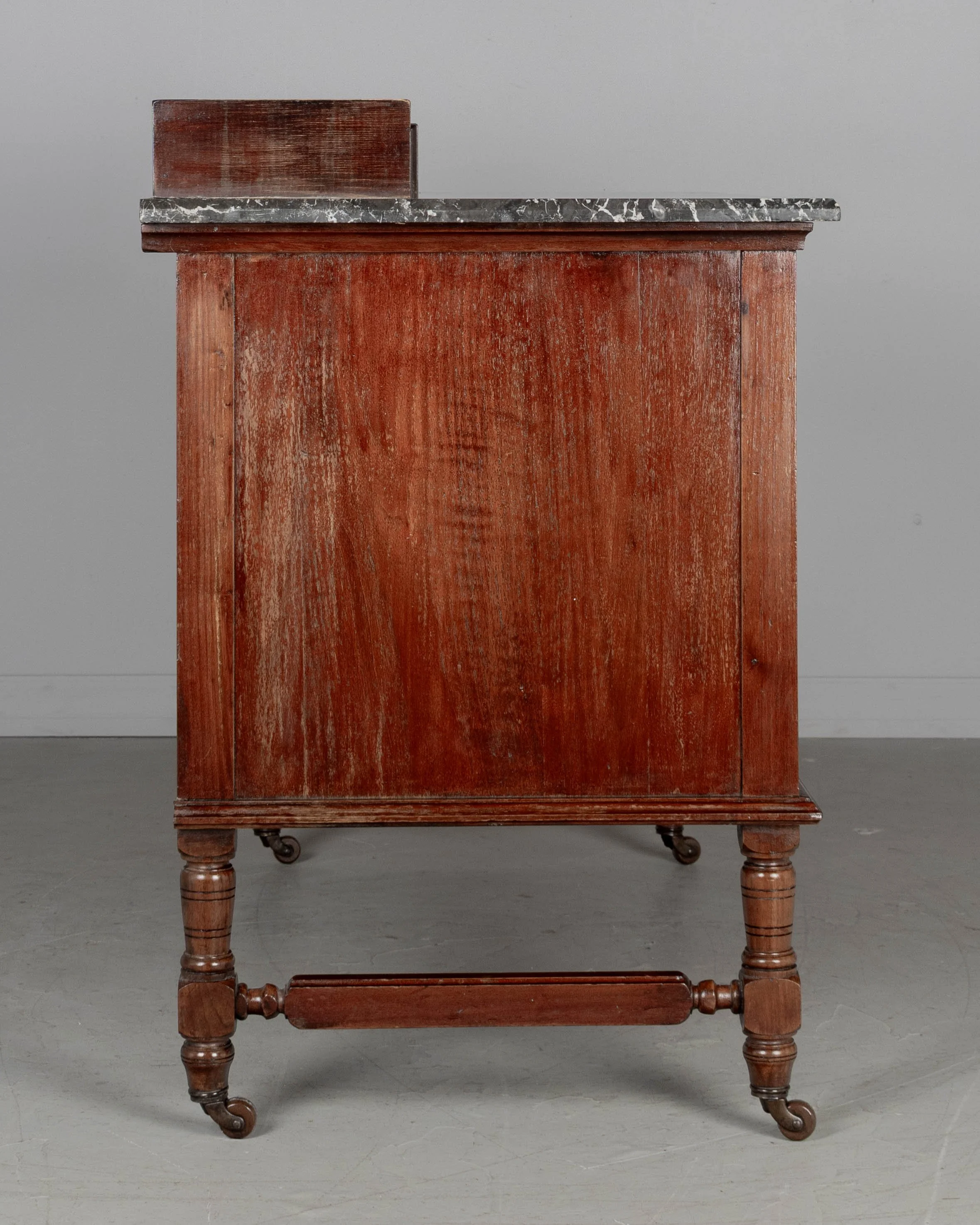 19th Century English Marble Top Walnut Sideboard by P. E. Gane