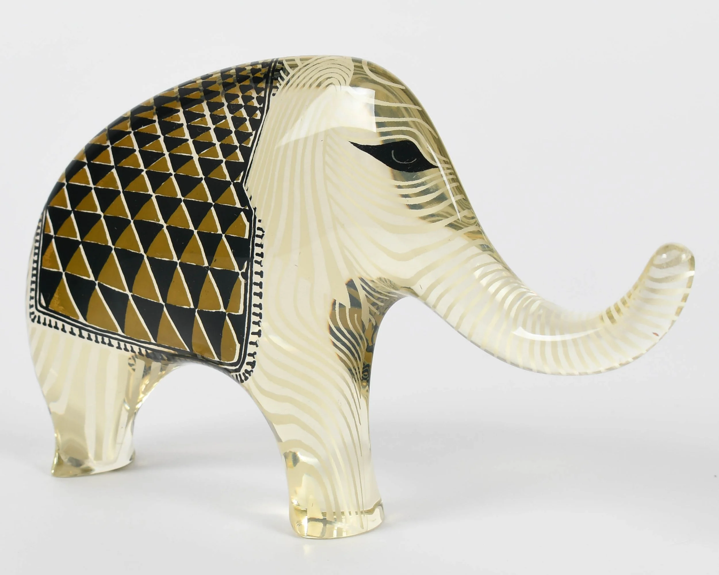 Palatnik Op Art Lucite Elephant with Tan Blanket