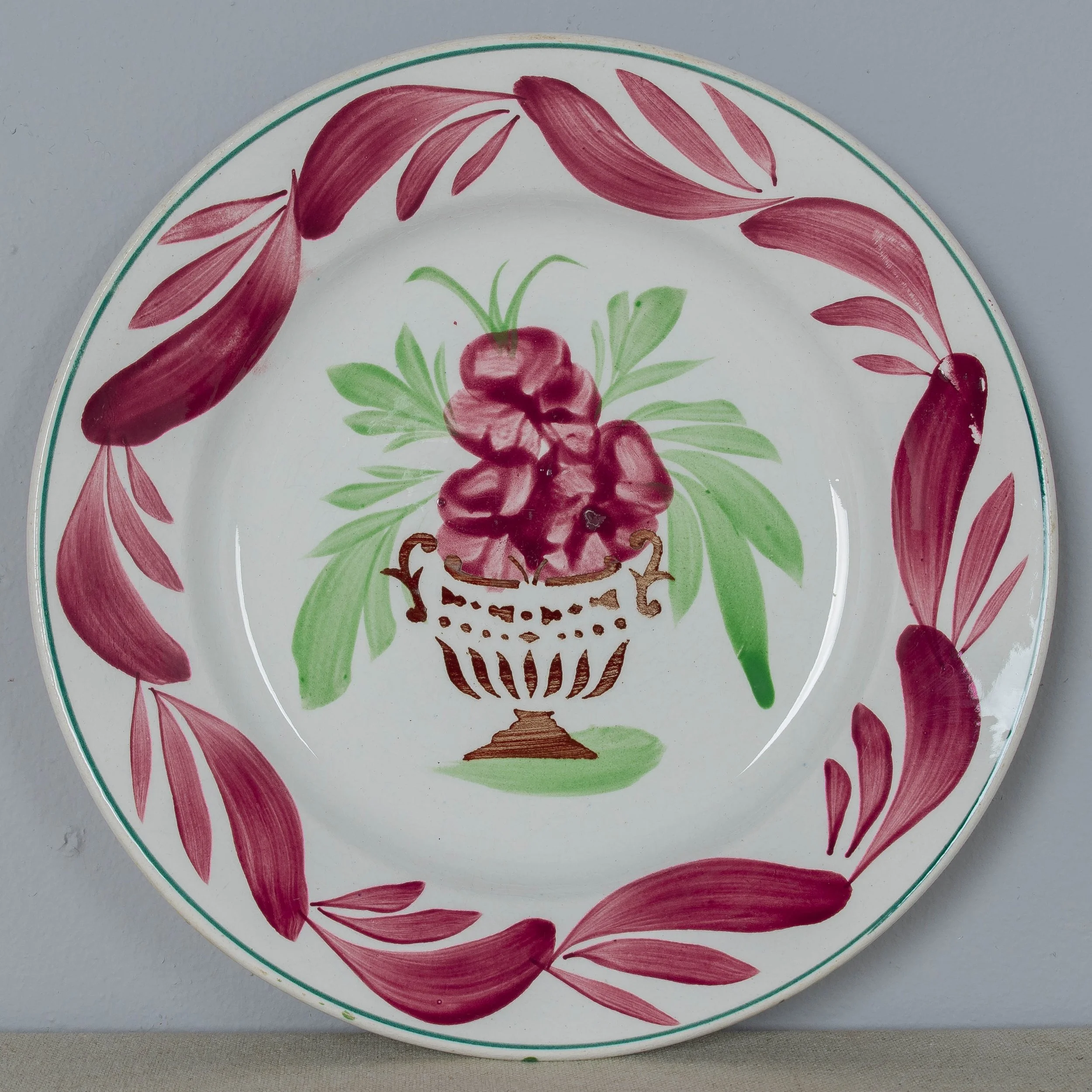 A set of four  19th Century French glazed earthenware plate by H. B. Boulanger Choisy-le-Roi