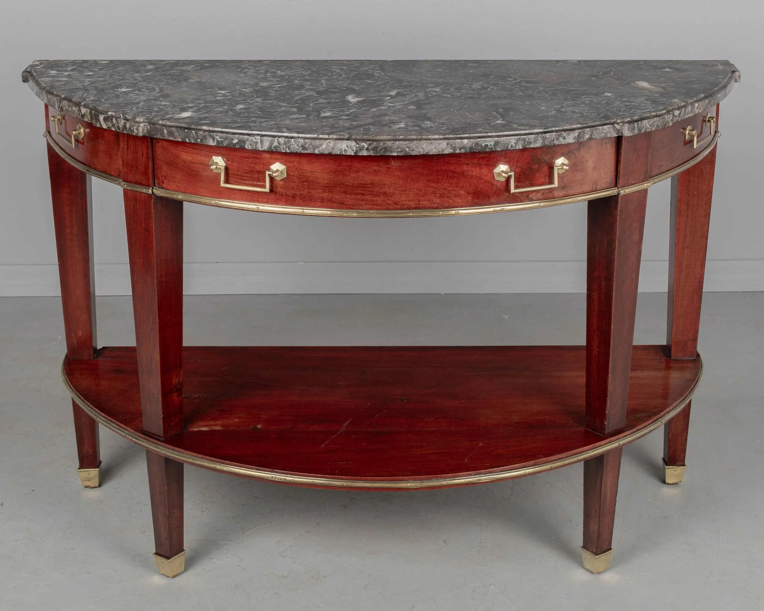 19th Century Louis XVI Style French Demilune Console Table