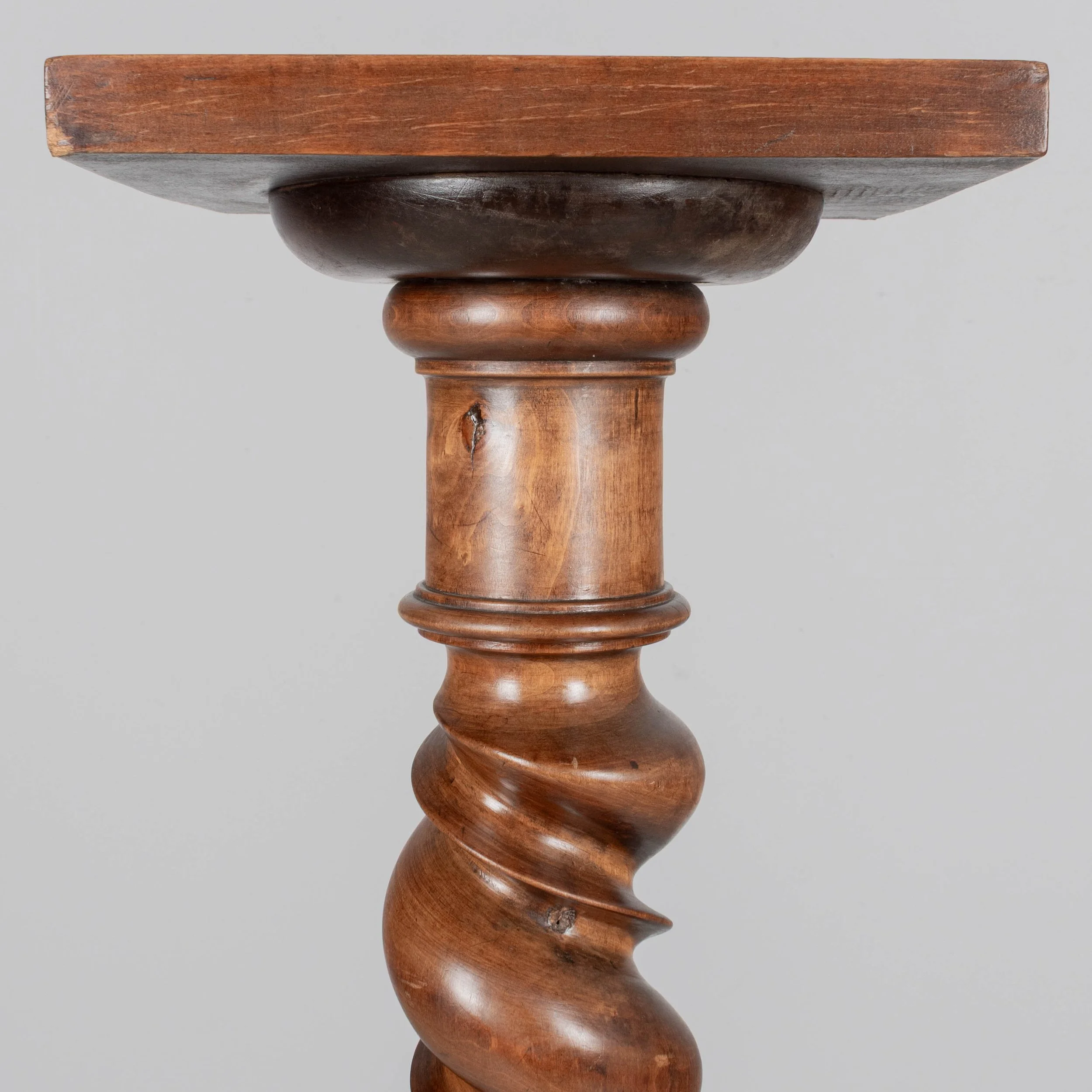 19th Century French Louis XIII Revival Barley Twist Column Pedestal