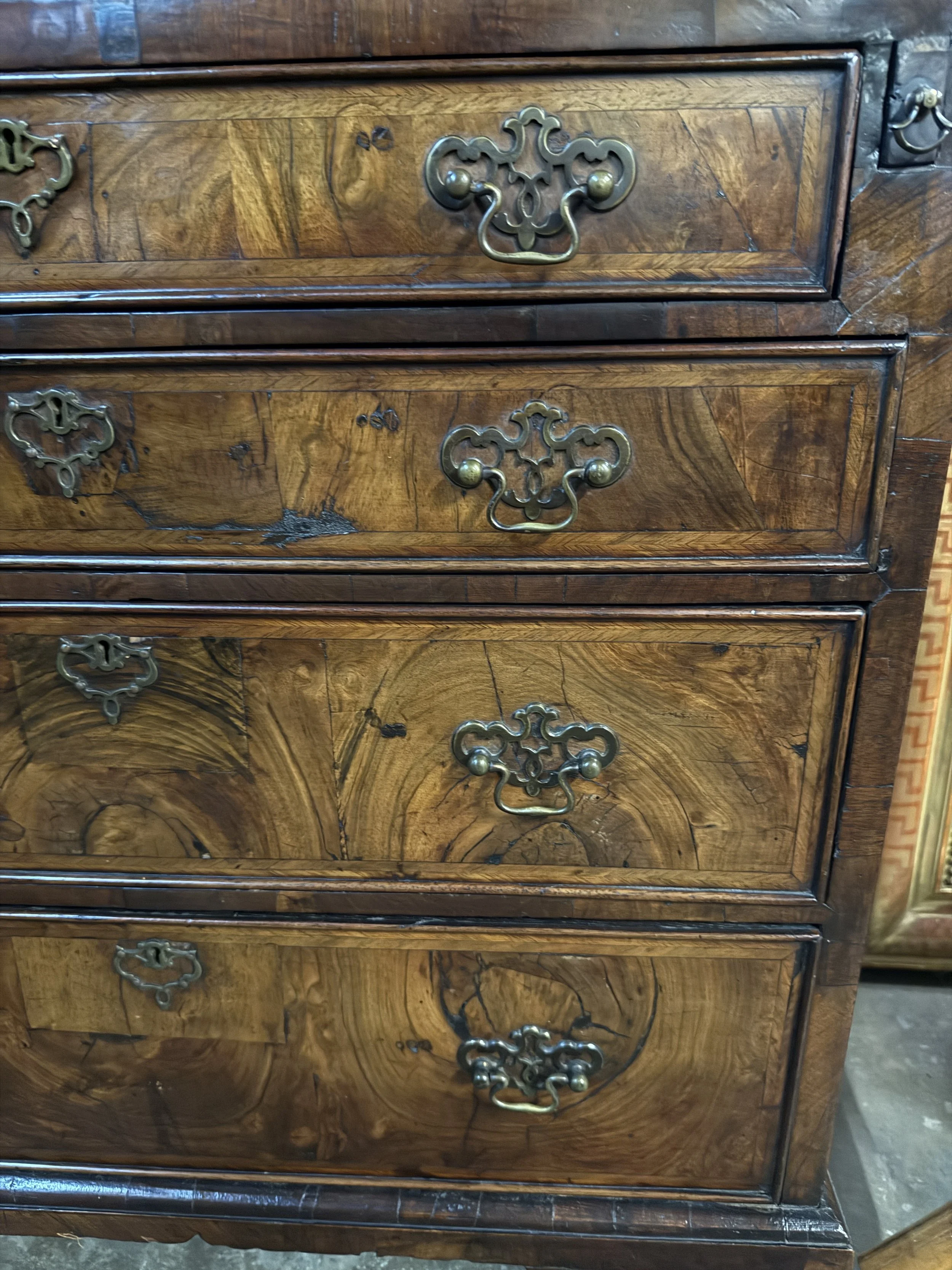 18th Century English Walnut Bureau Bookcase, or Secretary Desk