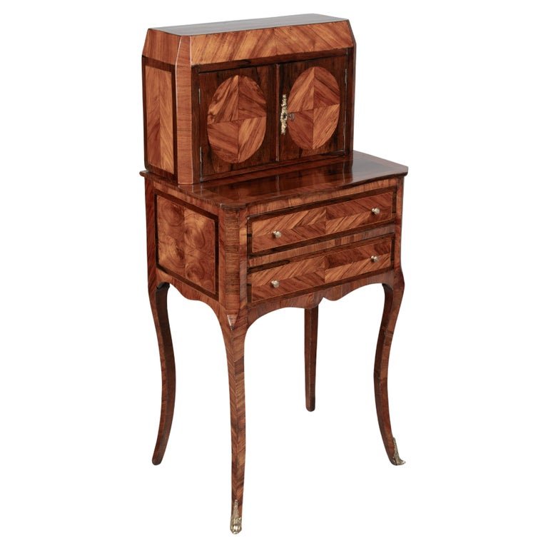 18th Century Louis XVI Marquetry Bonheur Du Jour Table