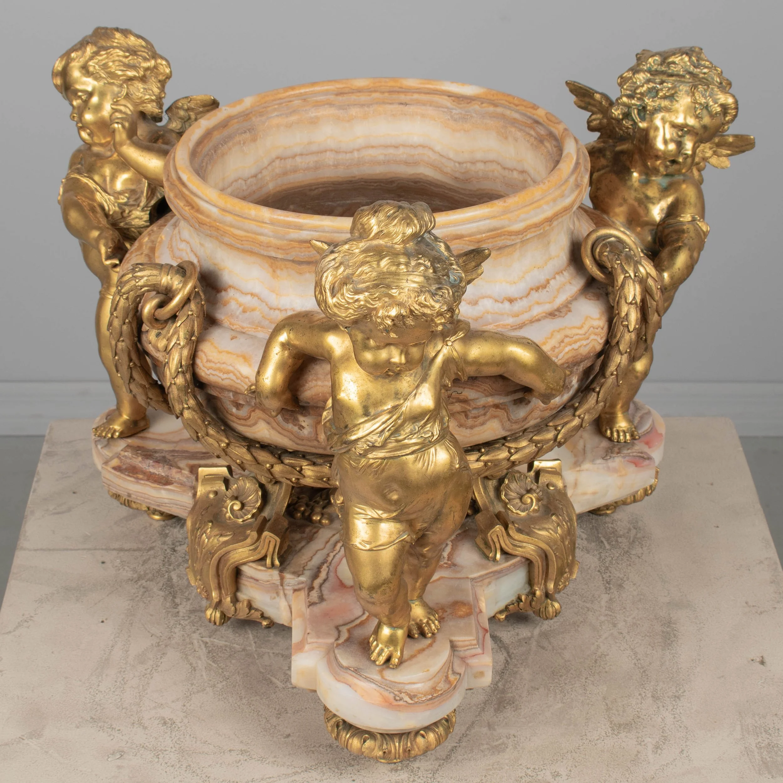 H. Journet & Cie 19th Century French Ormolu Bronze & Oynx Centerpiece