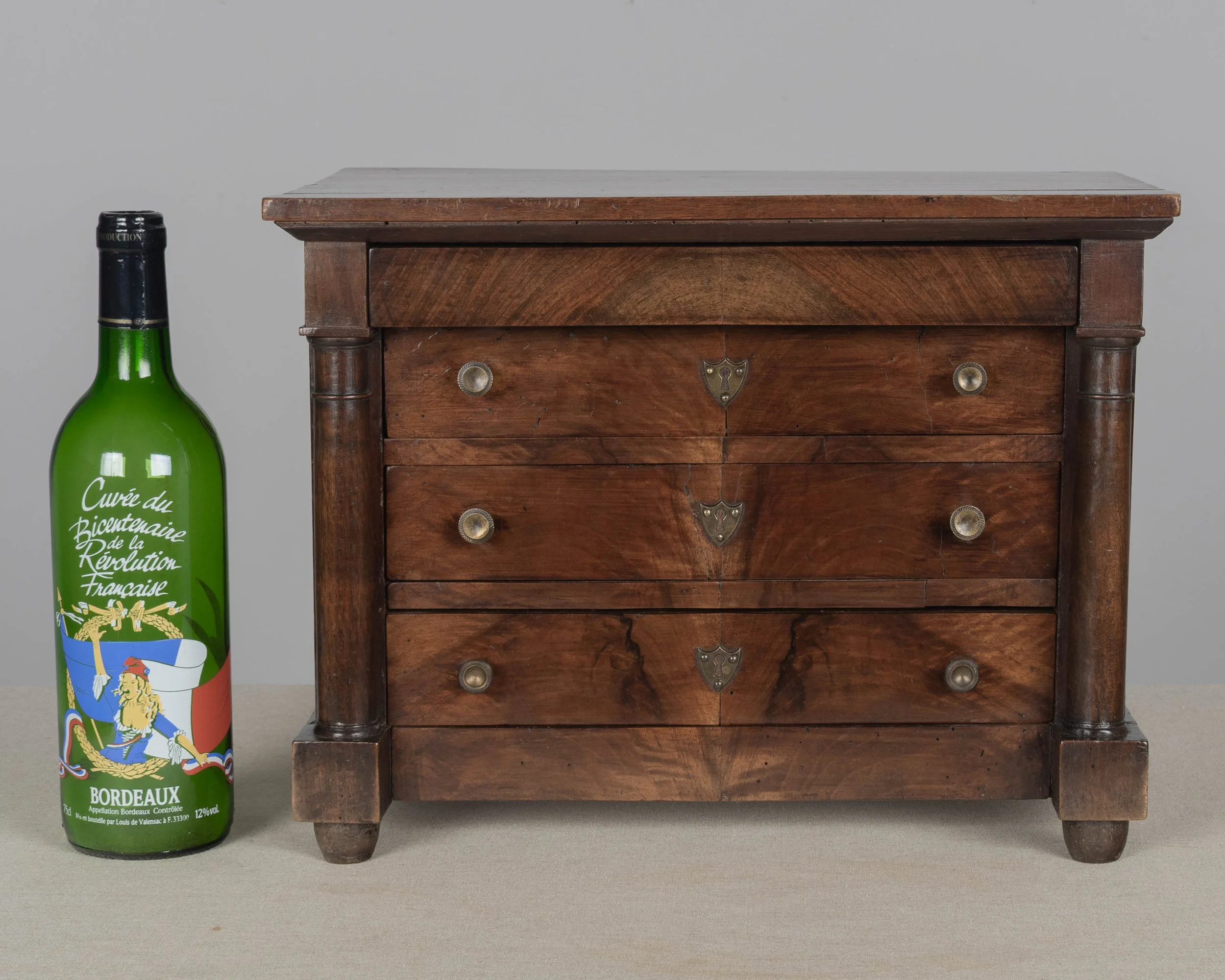 19th Century French Empire Miniature Walnut Commode