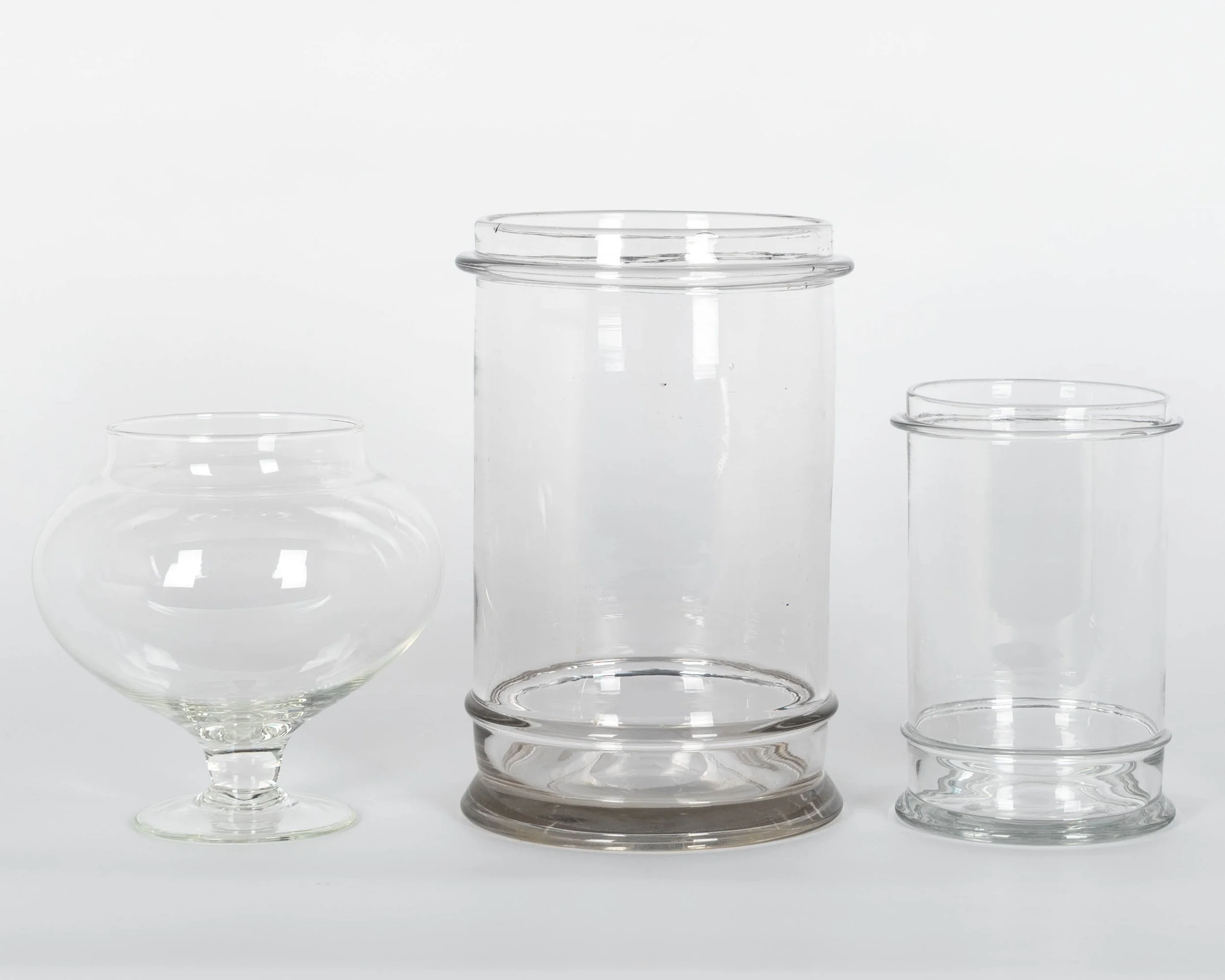 French Glass Apothecary Jars or Canisters