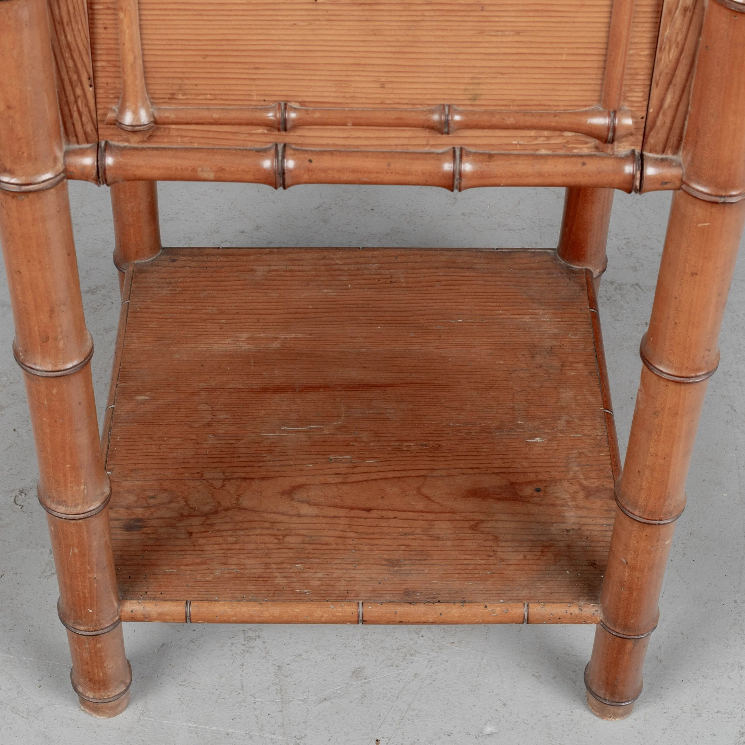 French Faux Bamboo Nightstand or Side Table