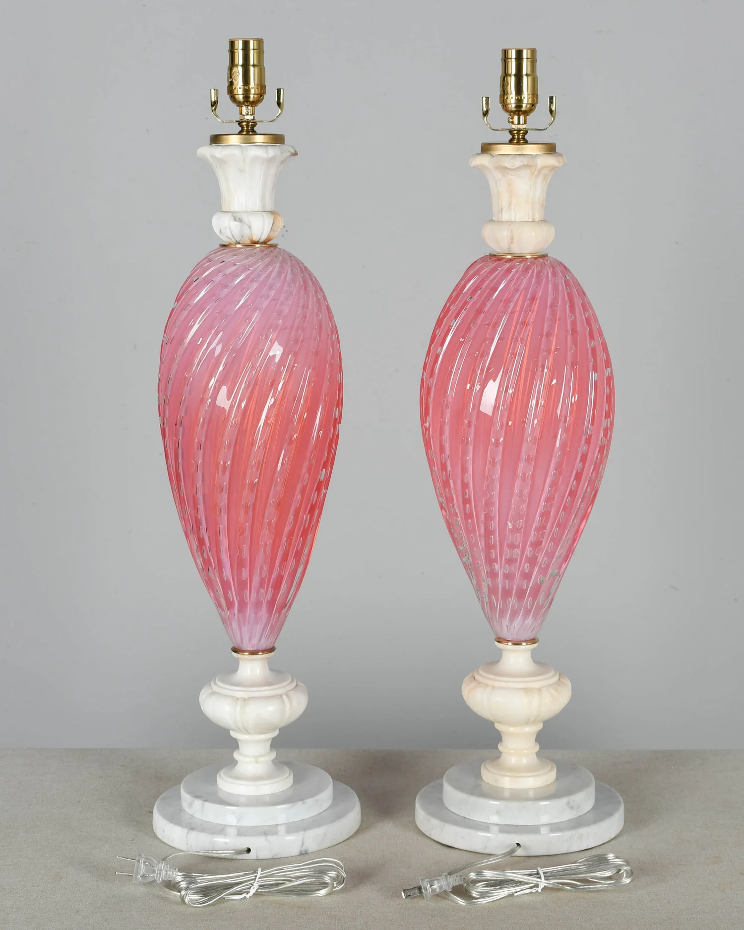Antique Pink Lamps Vintage Table Lamp With Pink Glass Base And Cut