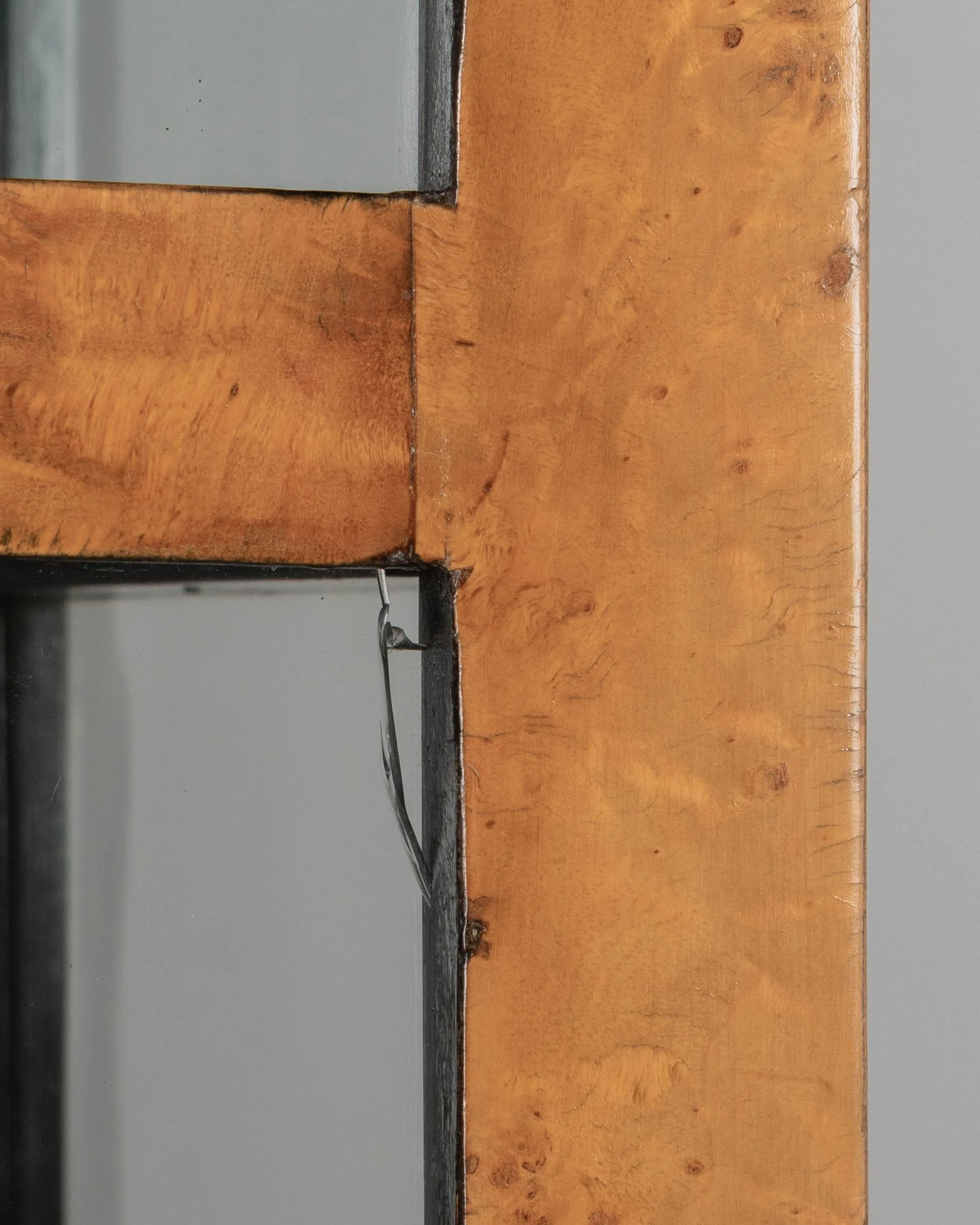 Biedermeier Hexagonal Vitrine, Elm Wood & Glass,