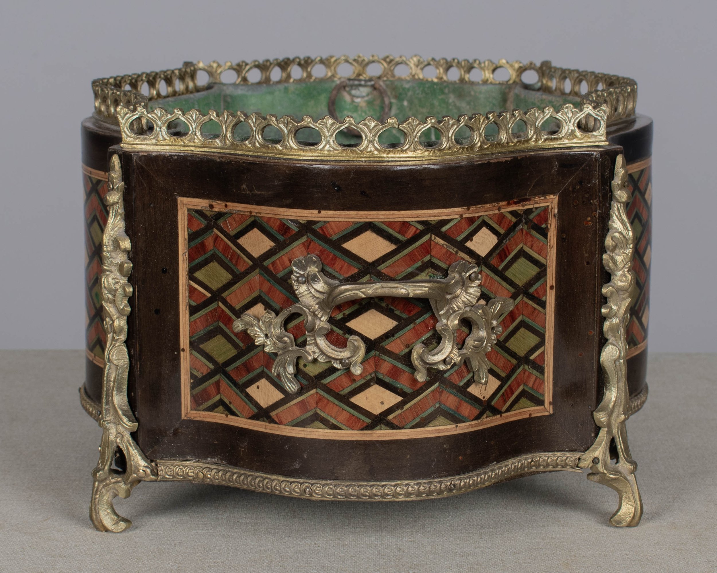 19th Century Napoleon III Marquetry Jardiniere or Planter
