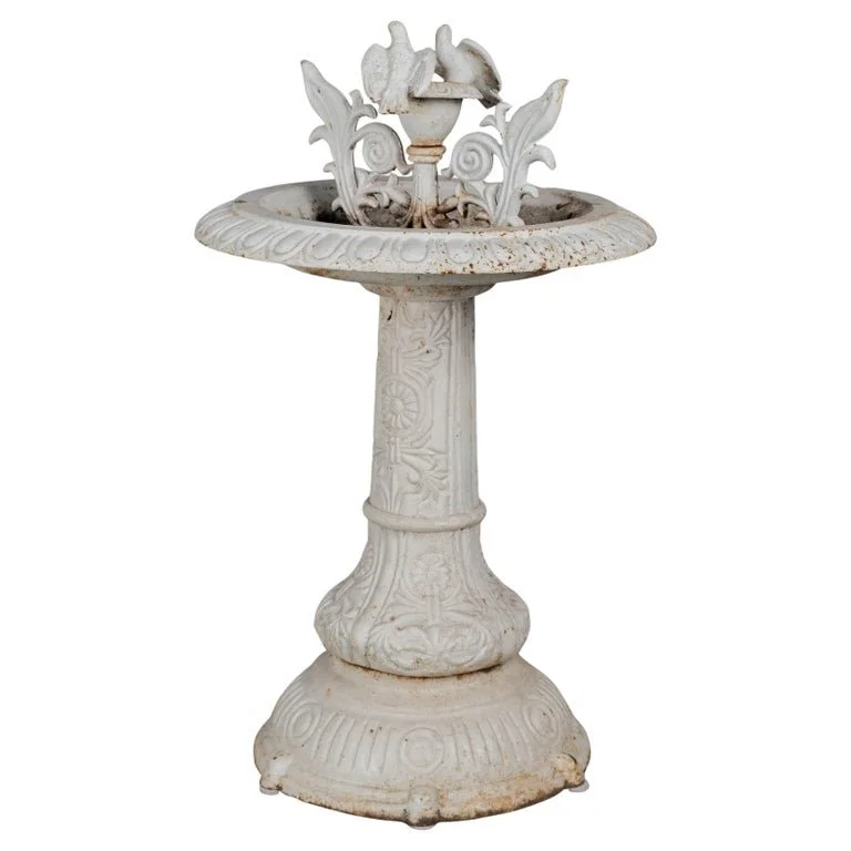 19th Century French Cast Iron Bird Bath