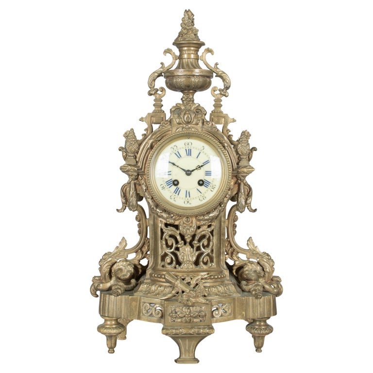 19th Century Louis XV Style Bronze Mantle Clock