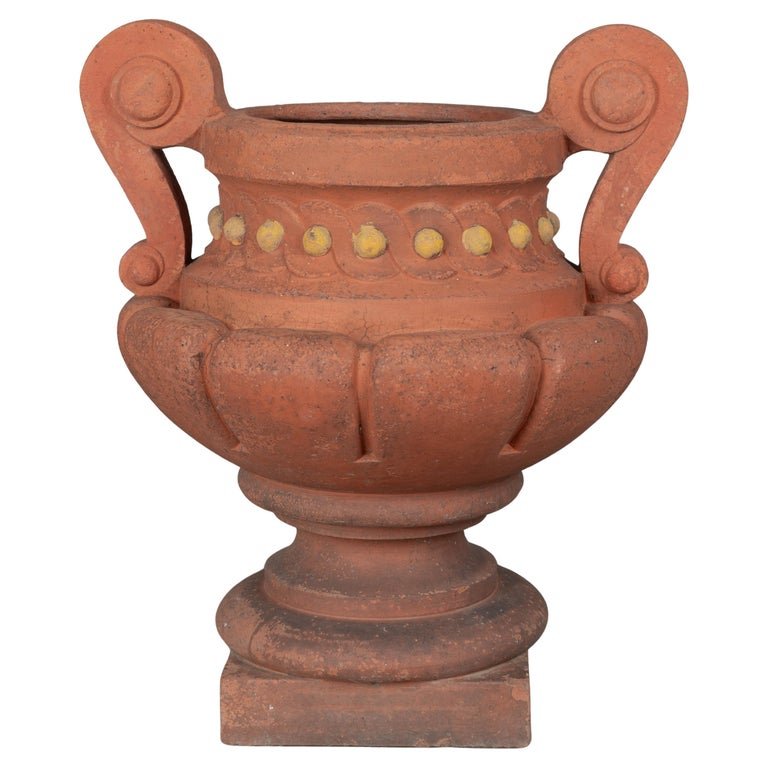 19th Century French Terracotta Garden Urn by Perrusson