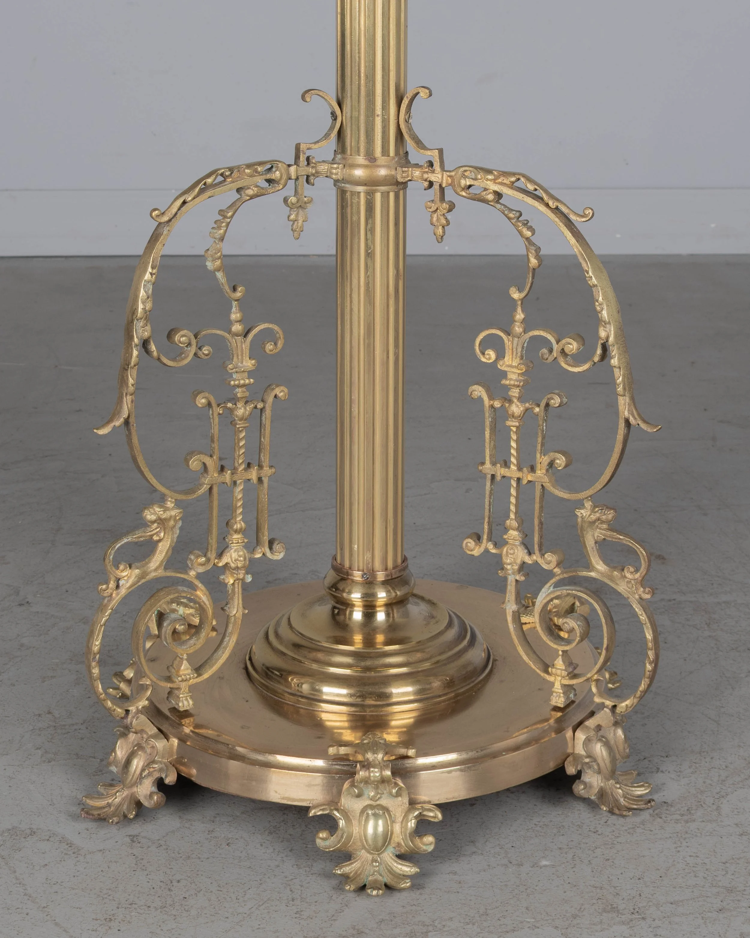 19th Century French Louis XV Style Brass Floor Lamp