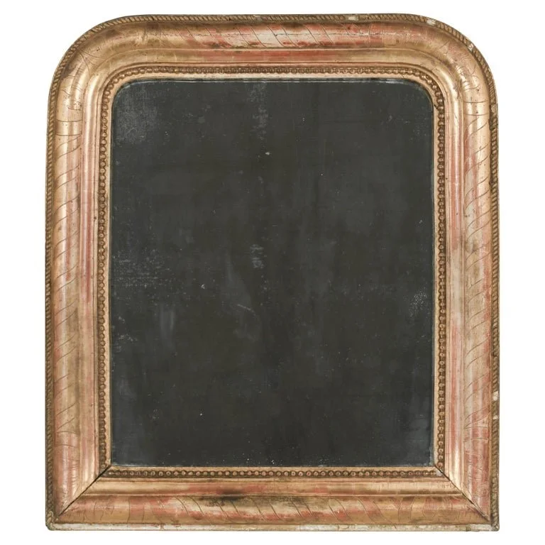 Early 19th Century Louis Philippe Gilded Mirror 17"H x 14.75"W