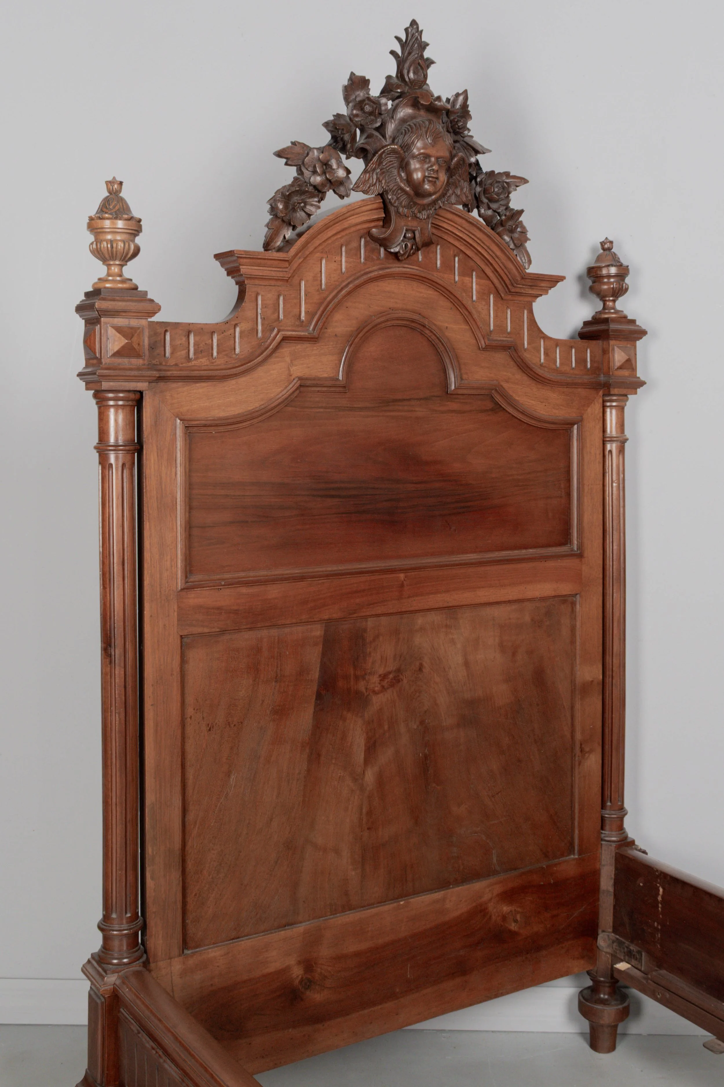 Pair of Italian Walnut Twin Bed Frames