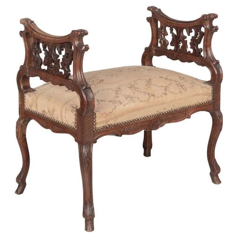 French Louis XV Style Piano Bench