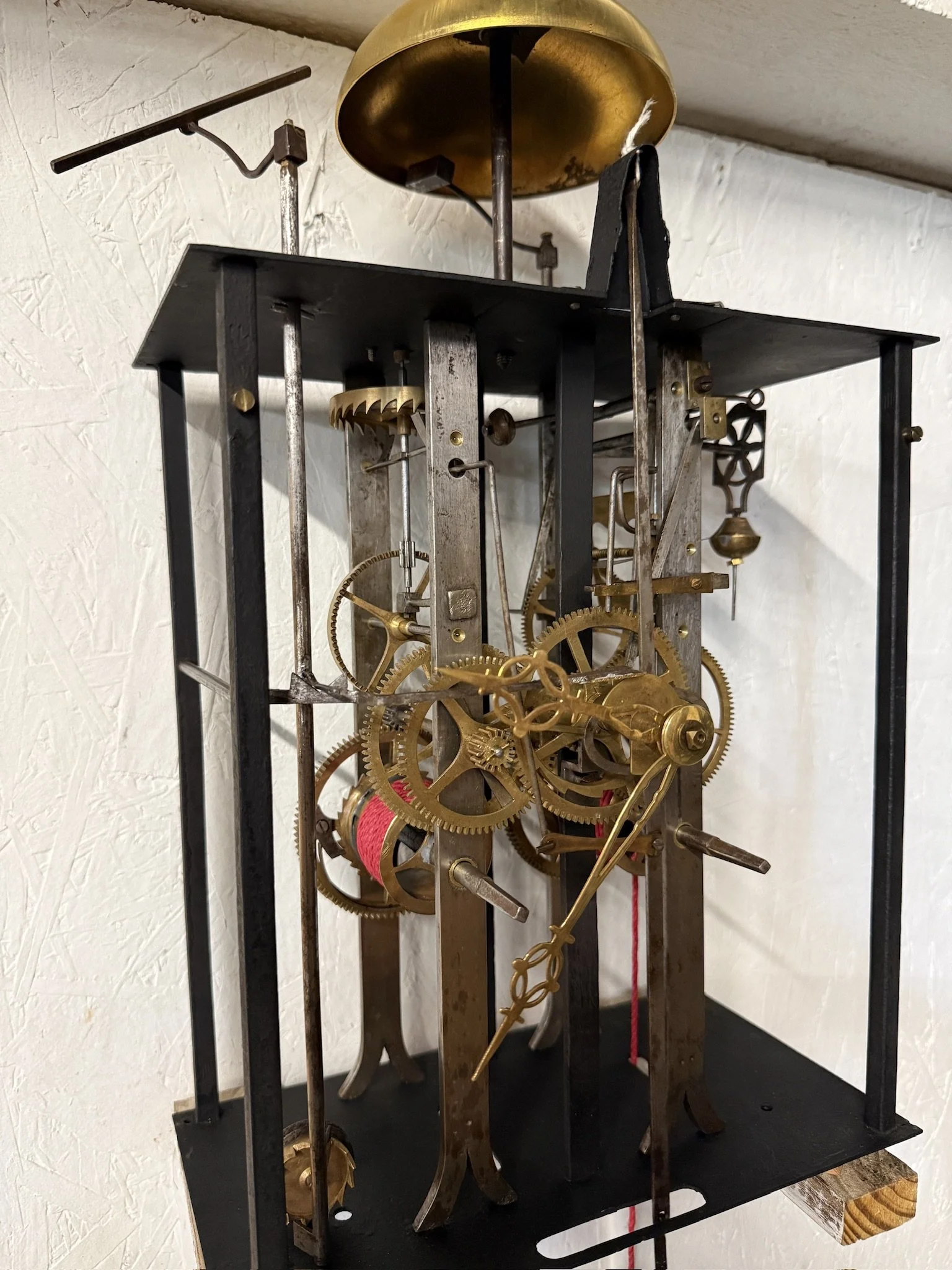 A late 19th century Morbier works for a tall case clock from Boivin at Chateauroux.