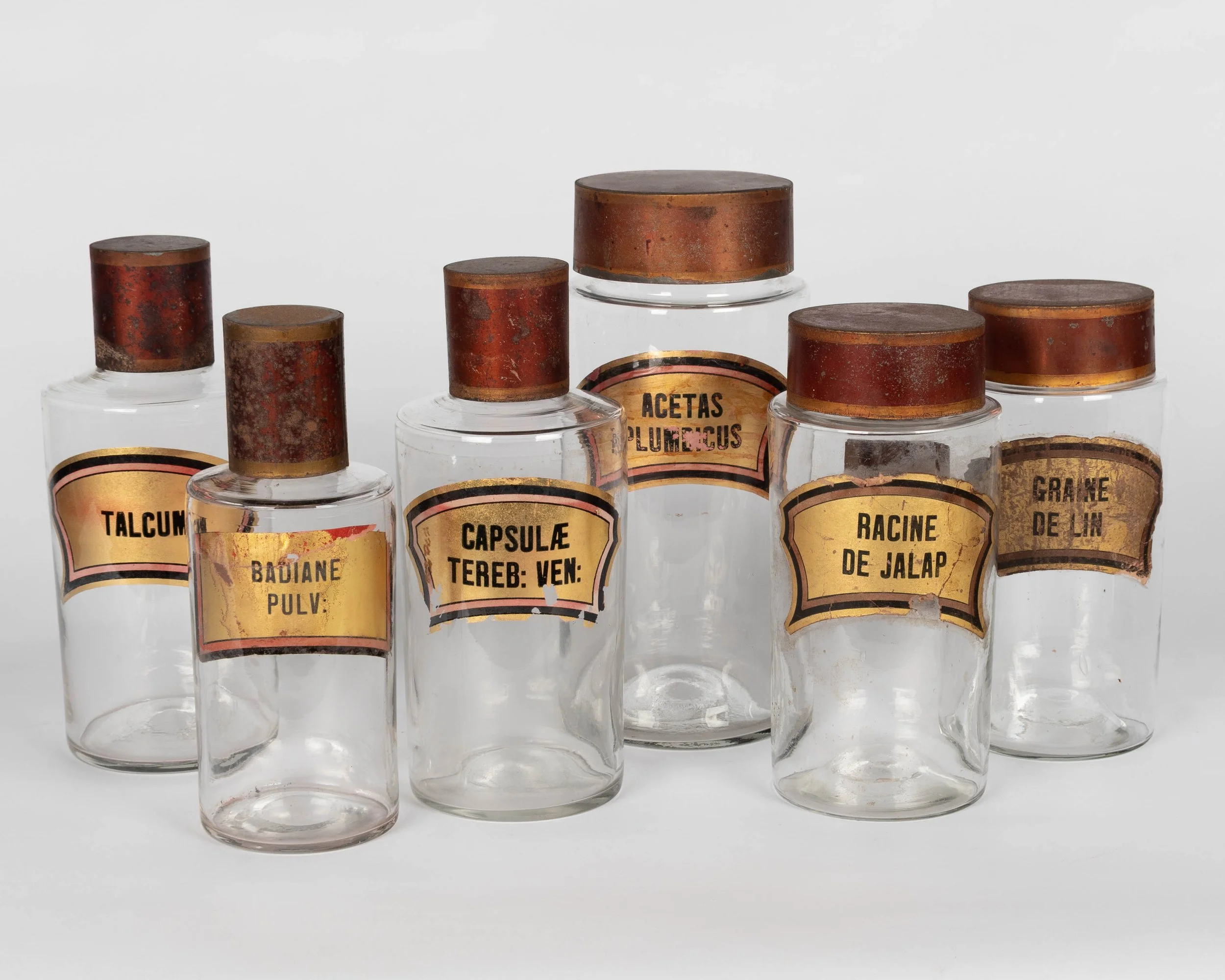 19th Century French Glass Apothecary Jars,