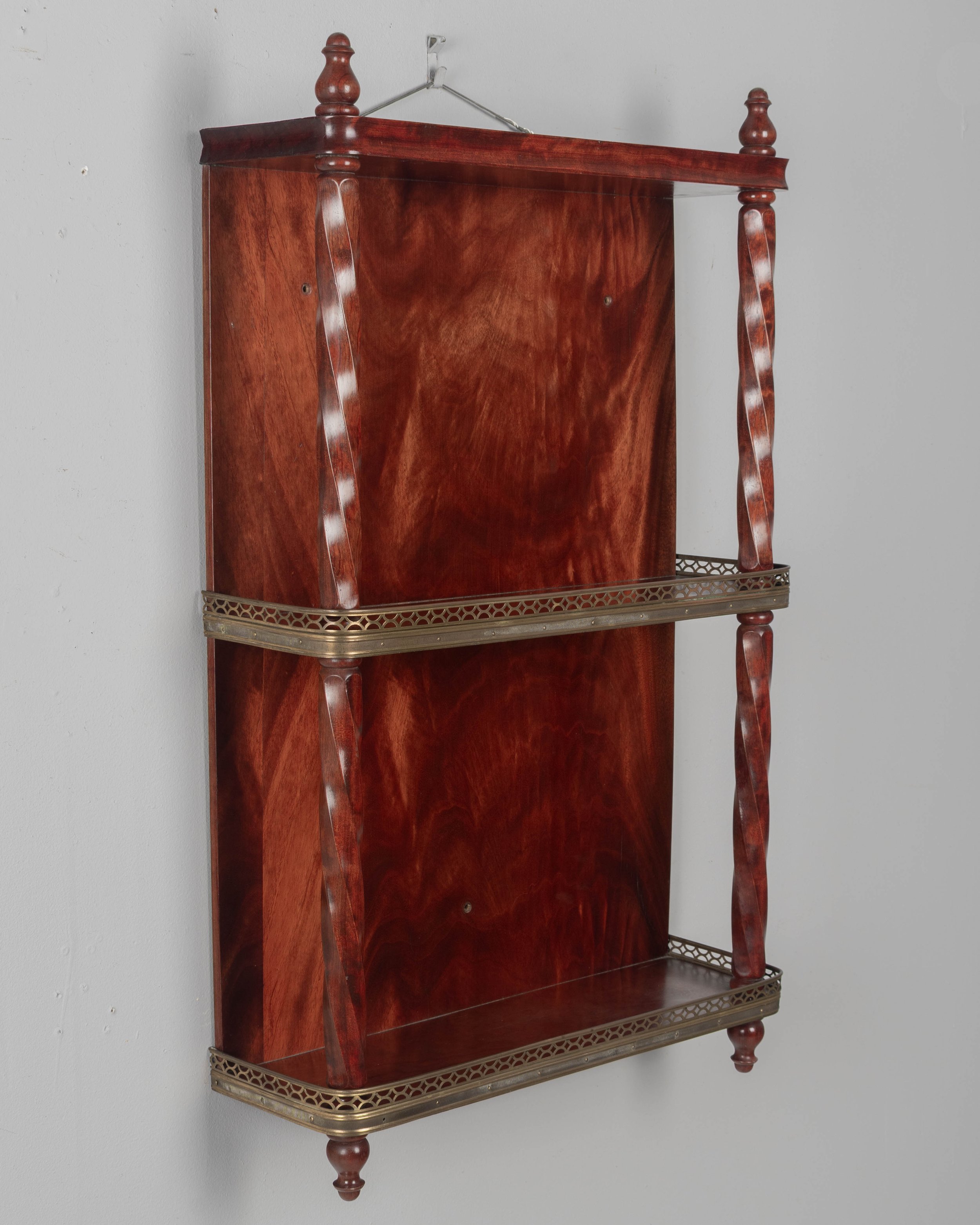 French Wall-Mounted Mahogany Shelf