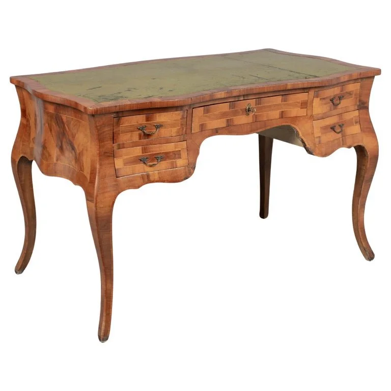 Italian Louis XV Style Olive Wood Desk