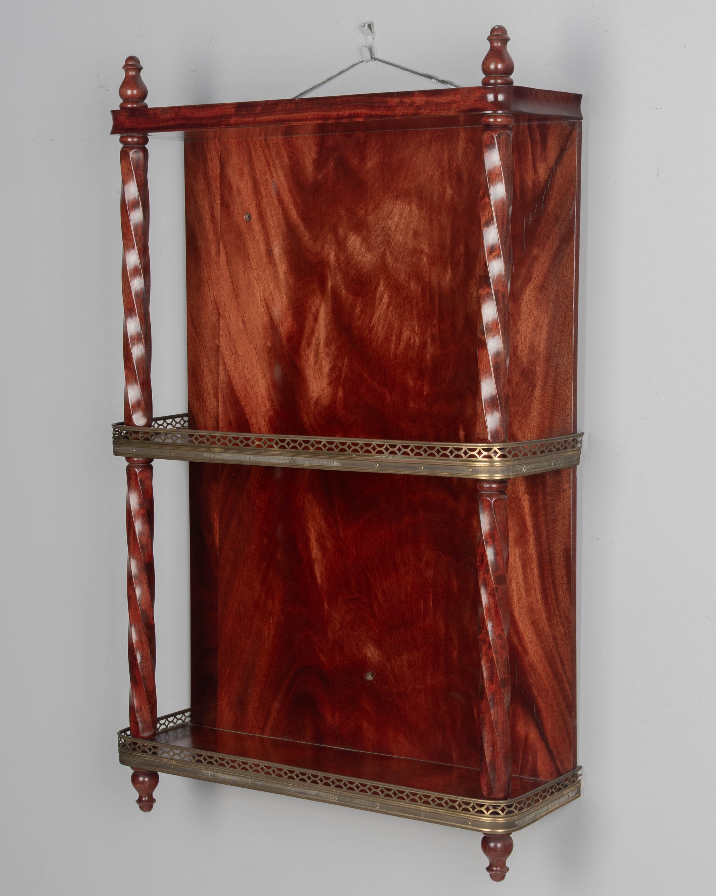French Wall-Mounted Mahogany Shelf