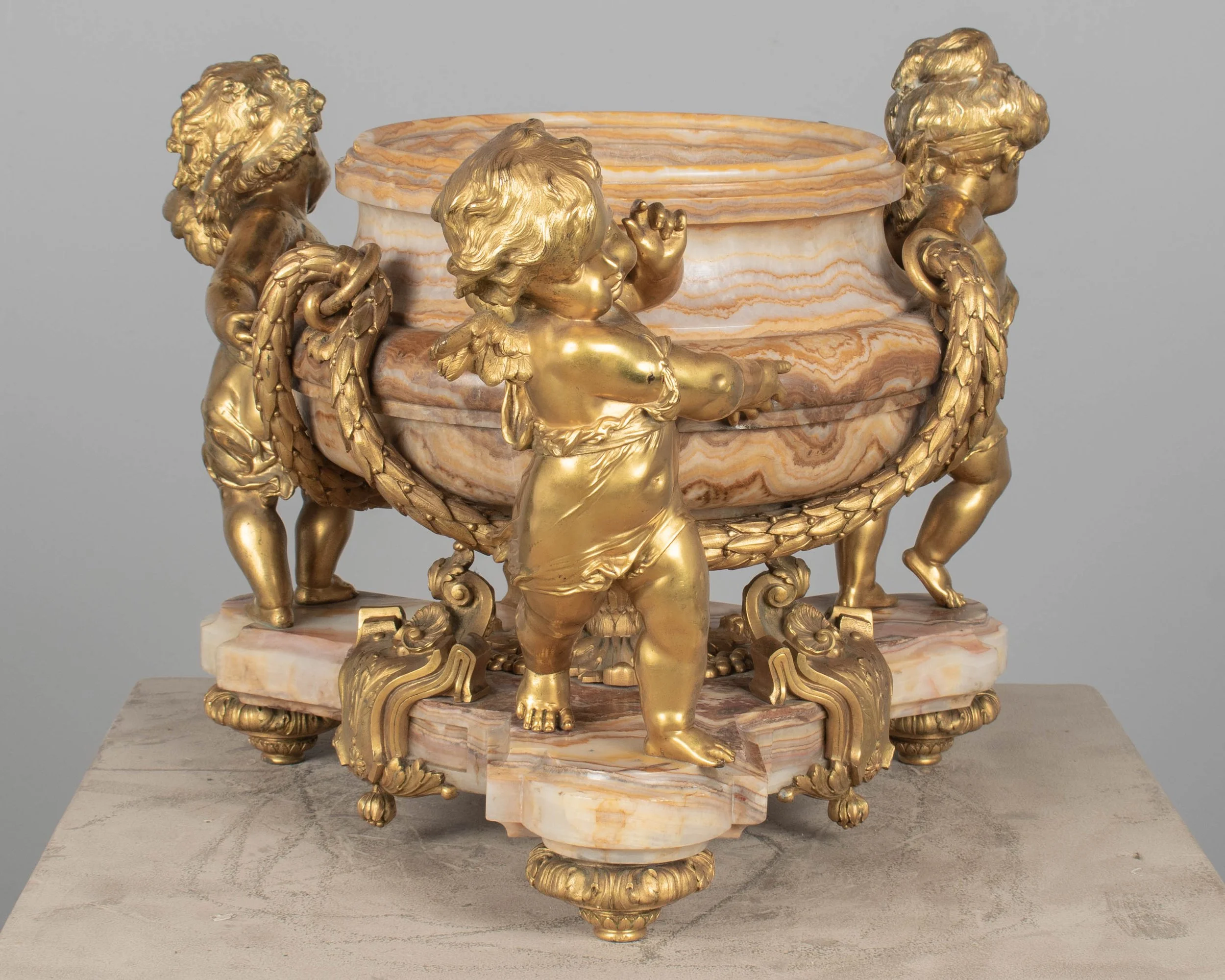 H. Journet & Cie 19th Century French Ormolu Bronze & Oynx Centerpiece