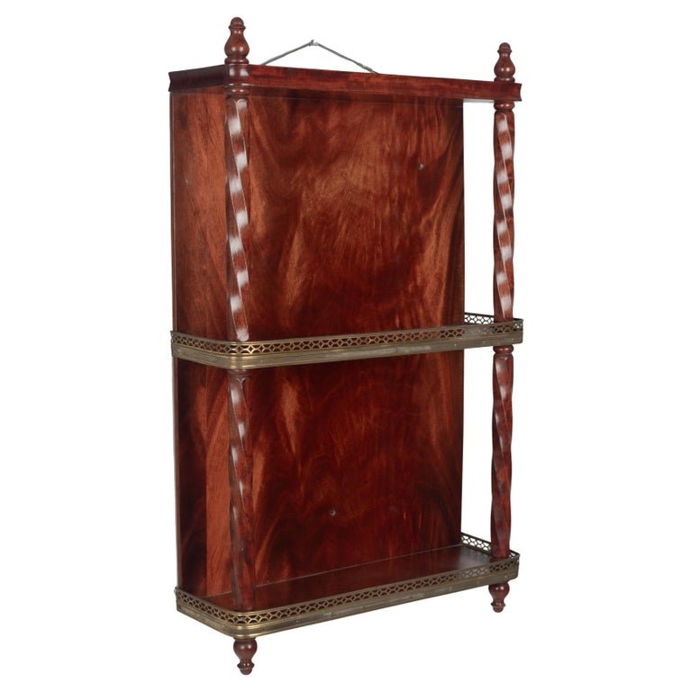 French Wall-Mounted Mahogany Shelf