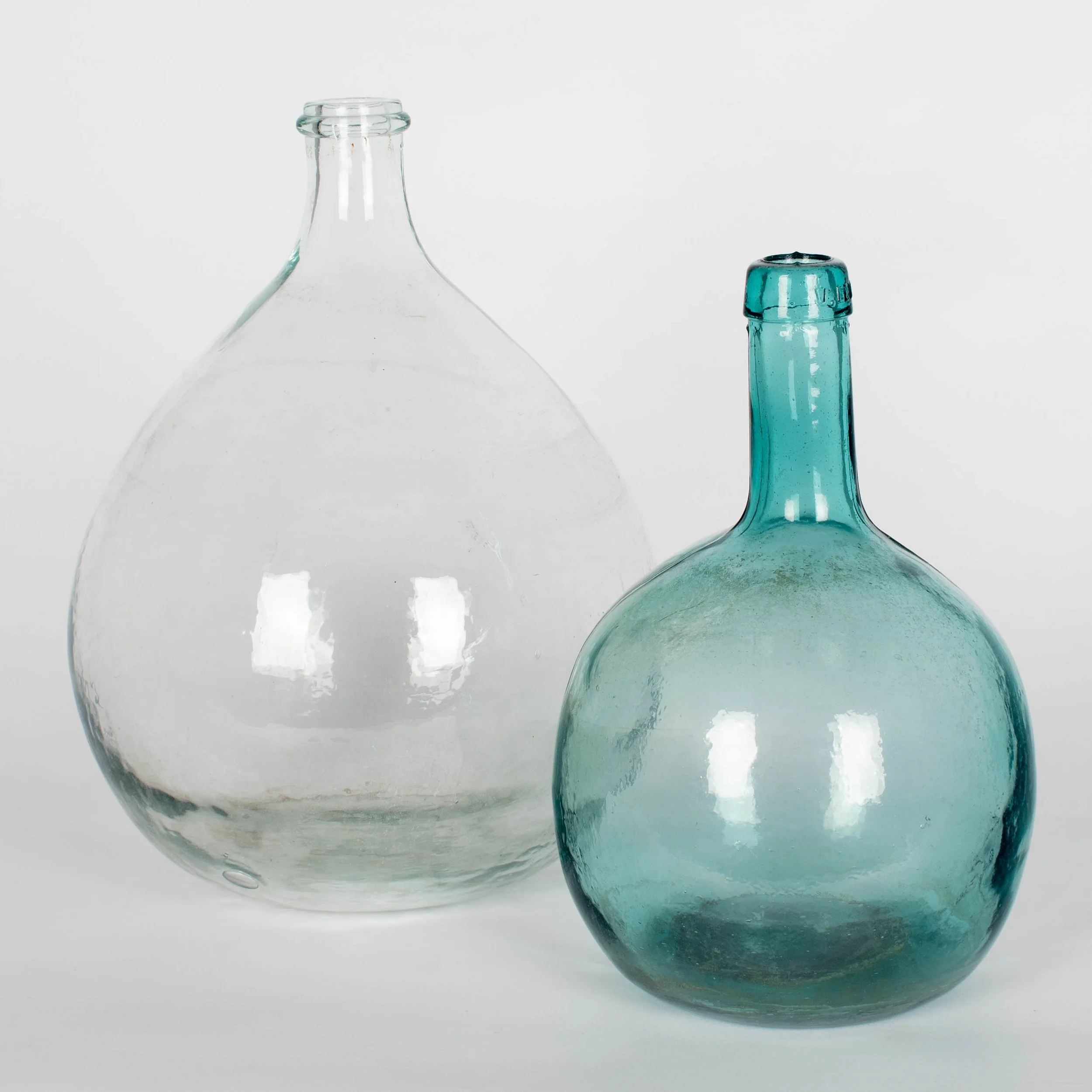 Vintage Blown Glass Demijohn Bottles