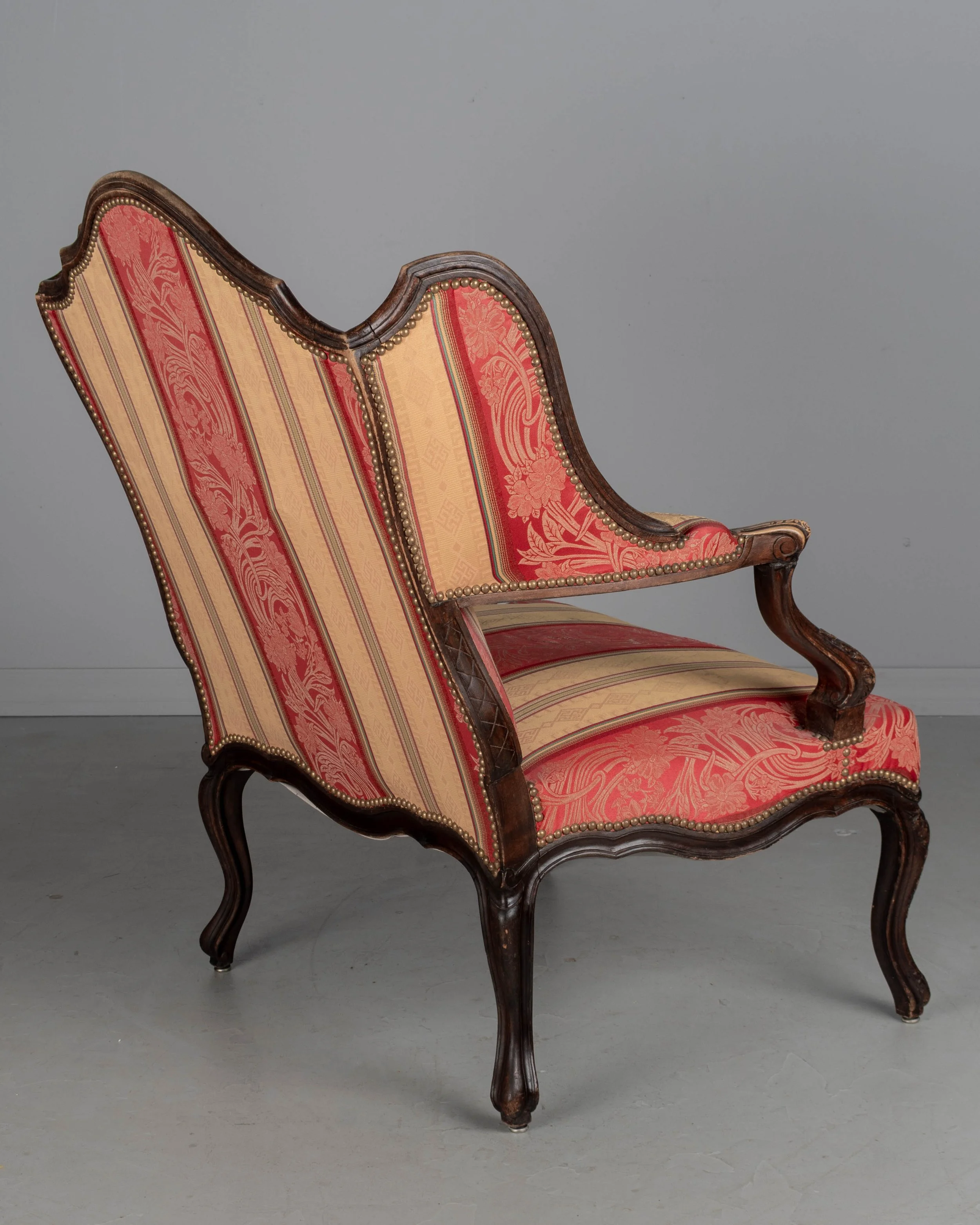 19th Century Louis XV Style Wingback Fauteuil or Armchair