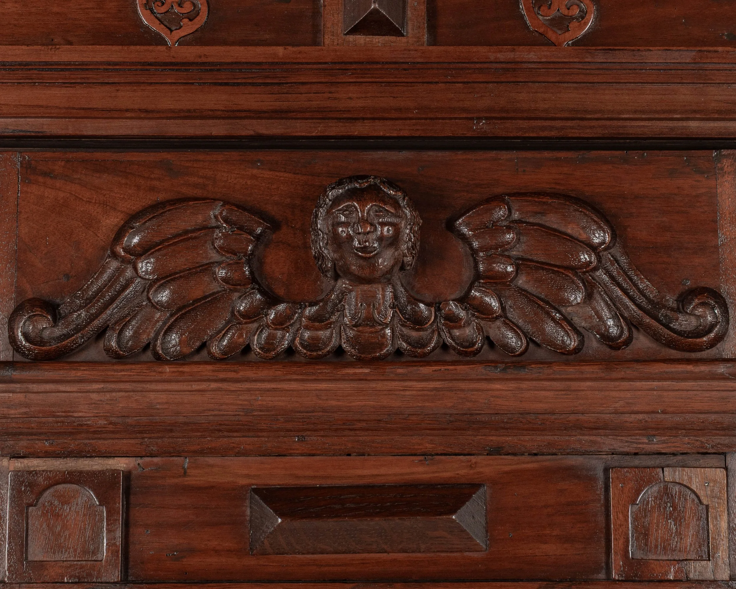 19th Century French Perigord Armoire made of solid walnut and veneers of walnut with pine as a secondary wood.