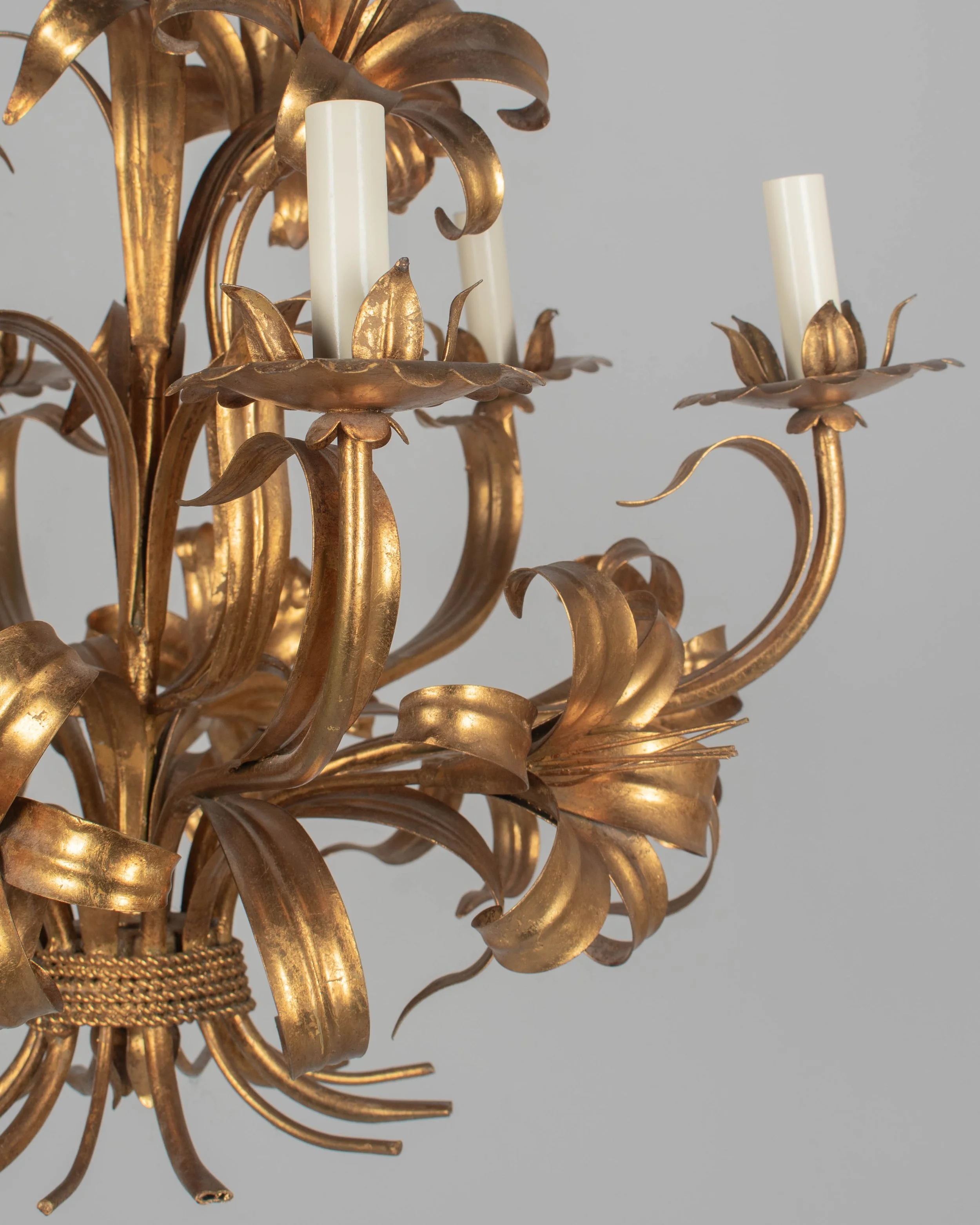 Italian Gilt Tôle Chandelier Six Lights