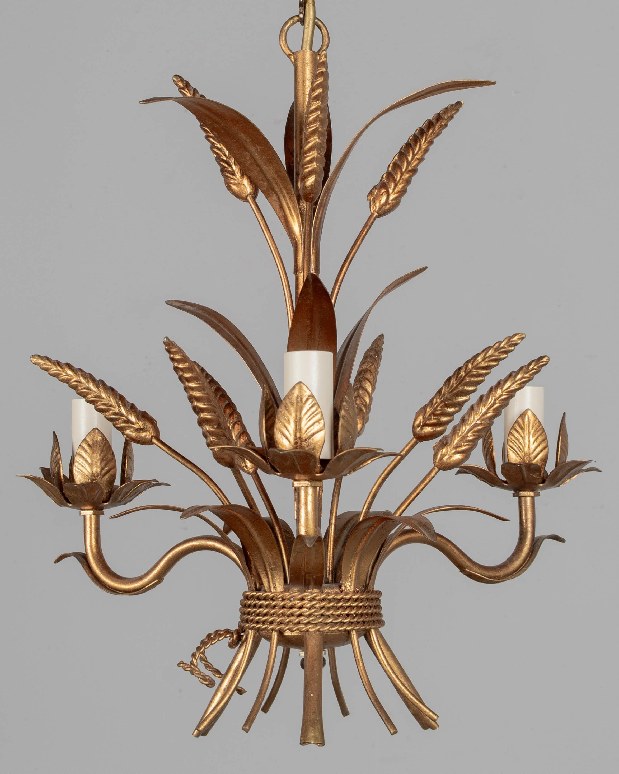 Vintage Italian Gilded Metal Chandelier by Hans Kögl,