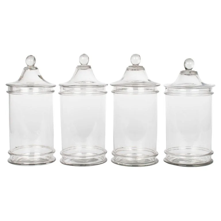 French Glass Apothecary Jars or Canisters