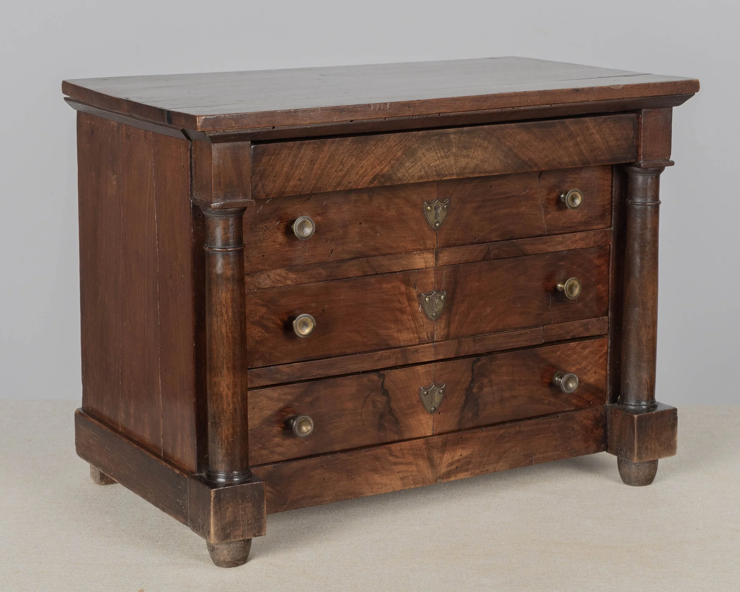 19th Century French Empire Miniature Walnut Commode