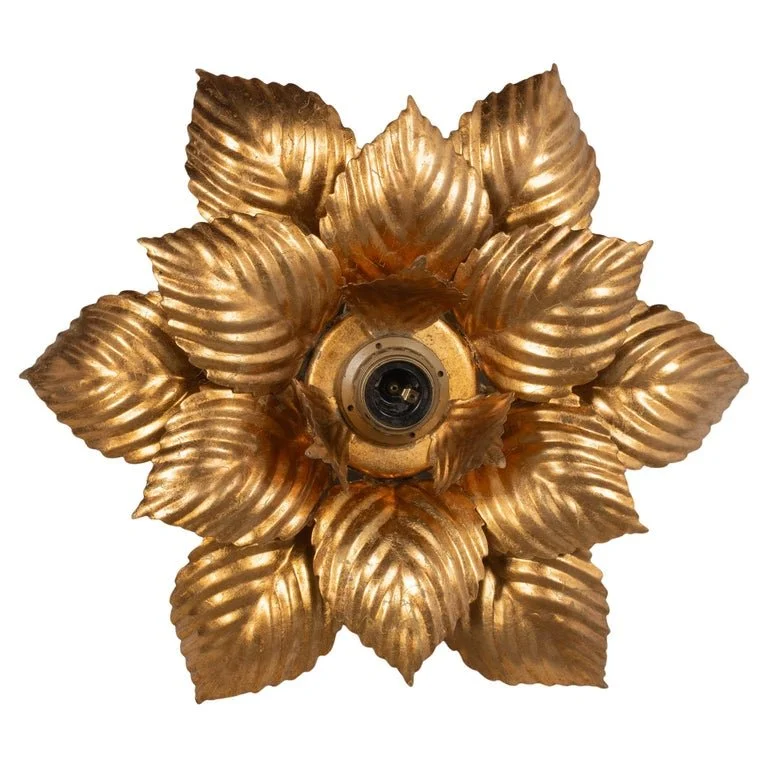 Gilt Tôle Ceiling Light or Wall Sconce