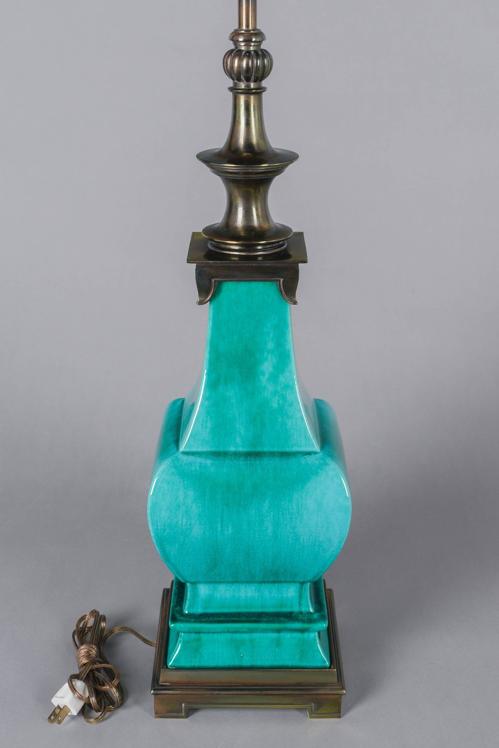 Set Of 2 Vintage Stiffel MCM Hollywood Regency Heavy Brass Table Lamp, image size:1000x1500