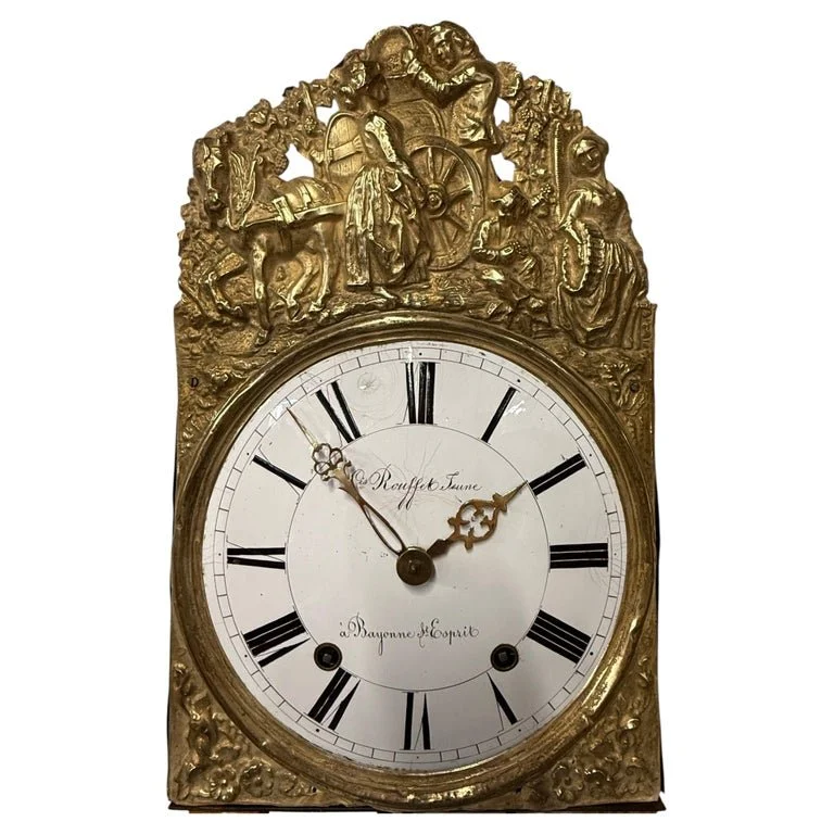 19th c. French Morbier Clock or Comtoise Mouvement