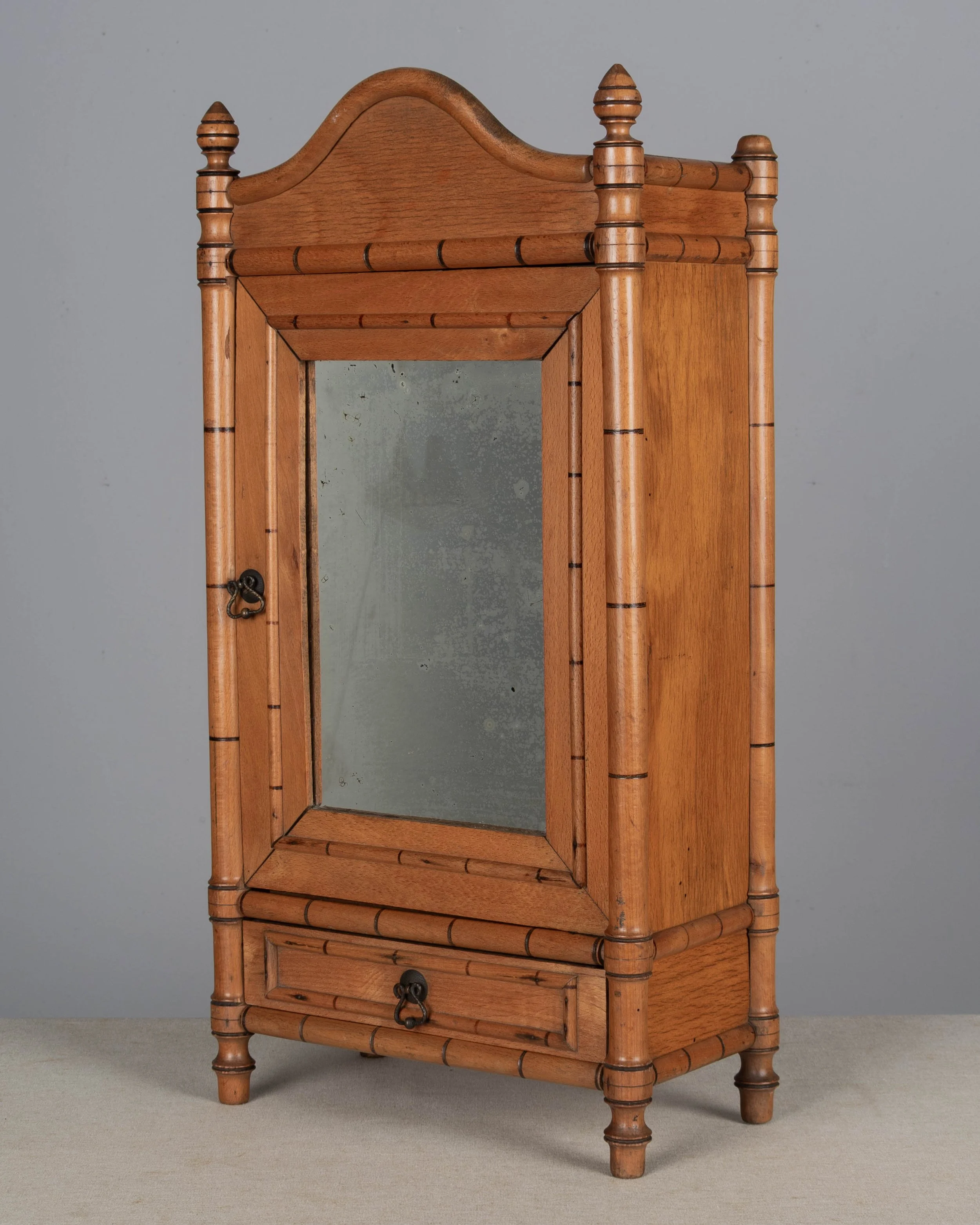French Faux Bamboo Miniature Armoire